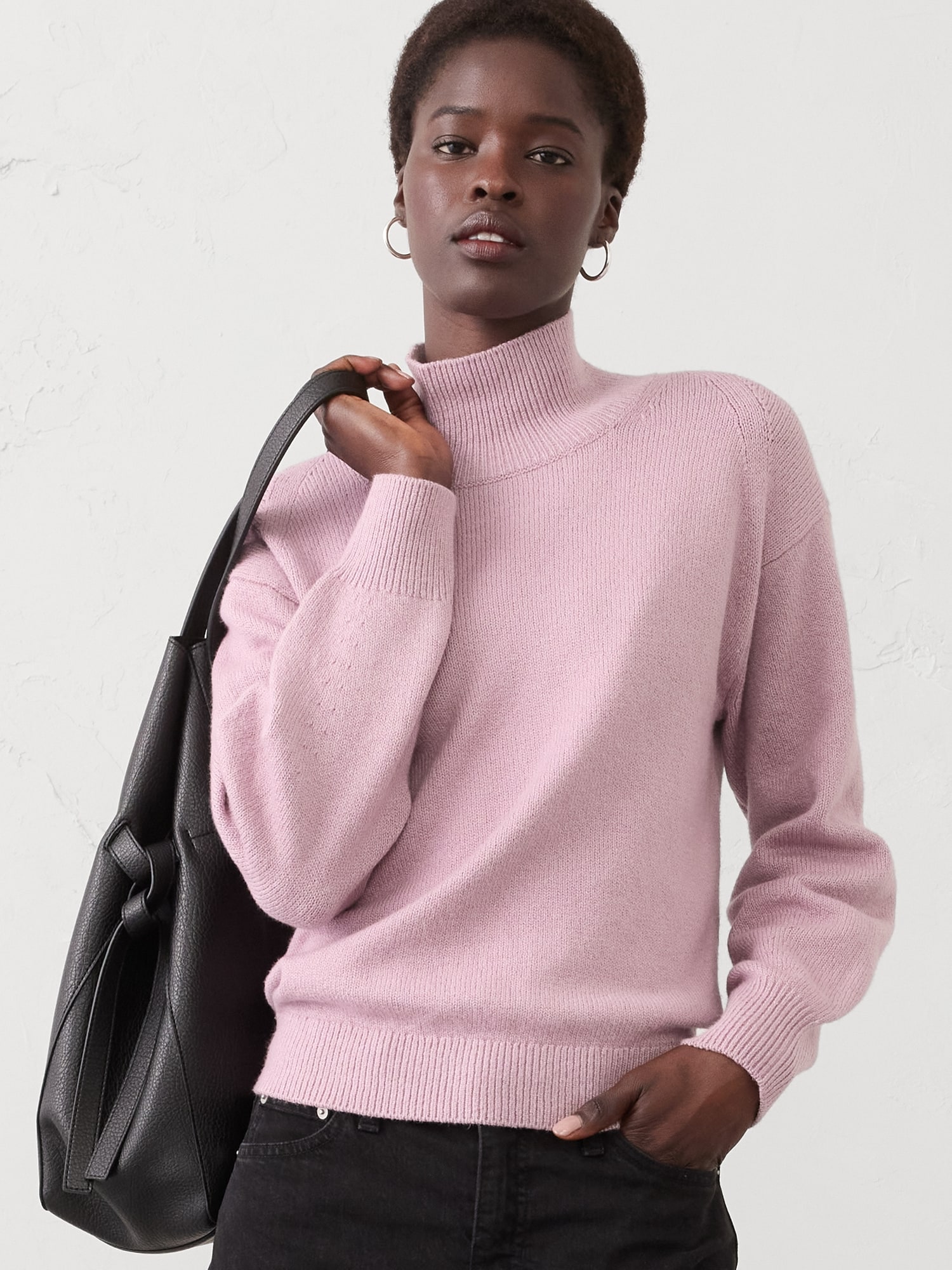 Cozy Turtleneck Pullover Sweater - Sugar Lilac