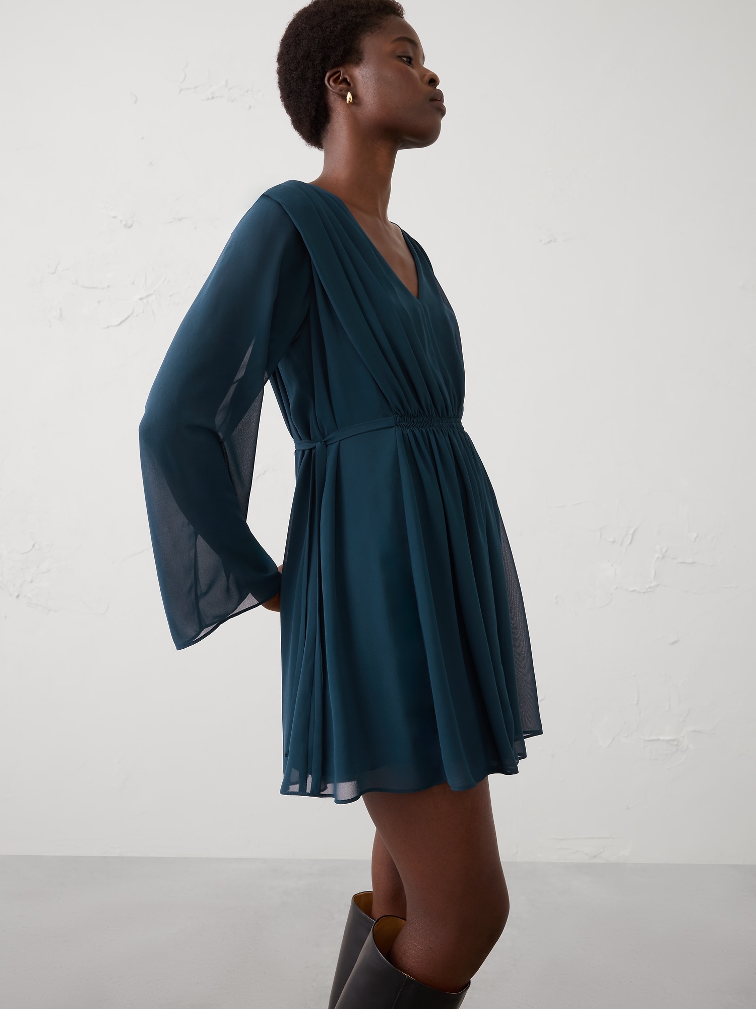 Image number 3 showing, Chiffon Side-Tie Mini Dress