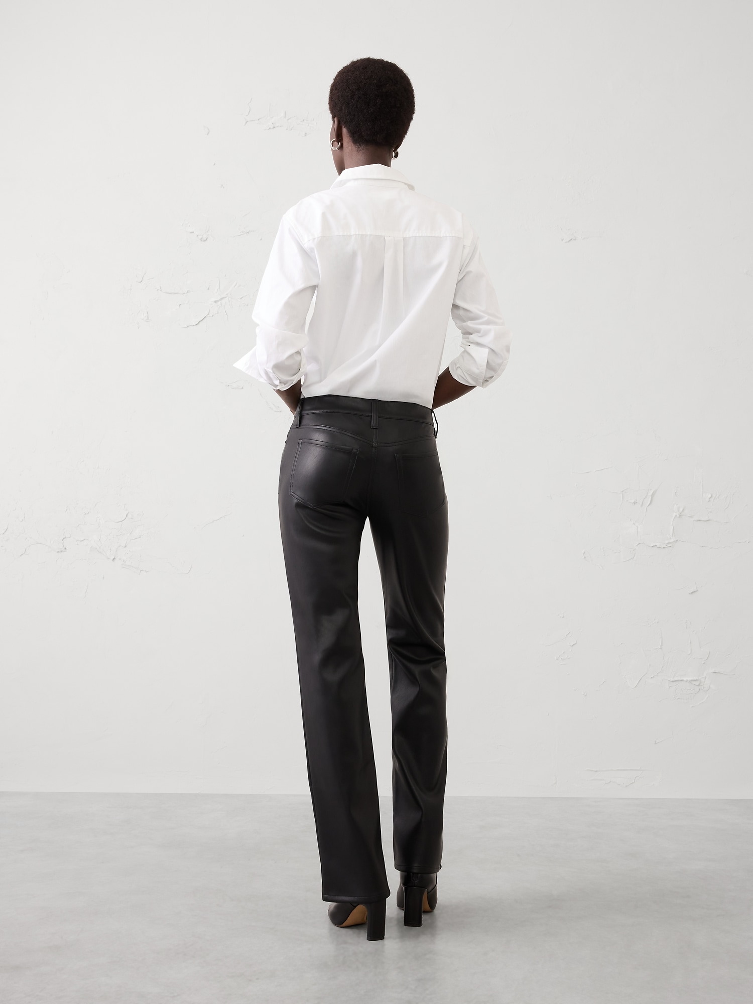 Image number 2 showing, Vegan Leather Bootcut Mid-Rise Pant