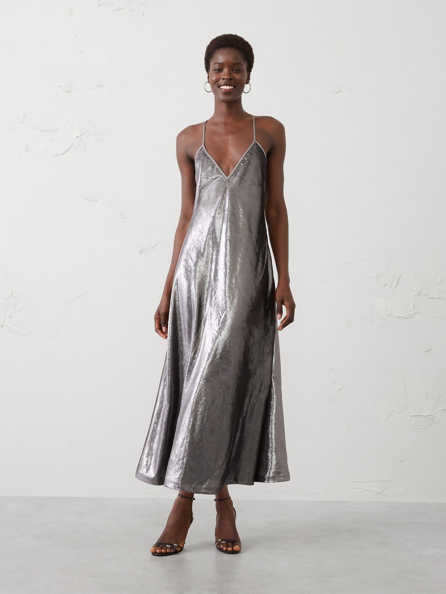 Velvet Shimmer Maxi Column Dress