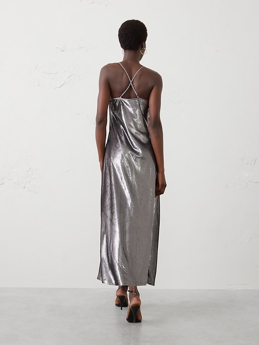 Velvet Shimmer Maxi Column Dress