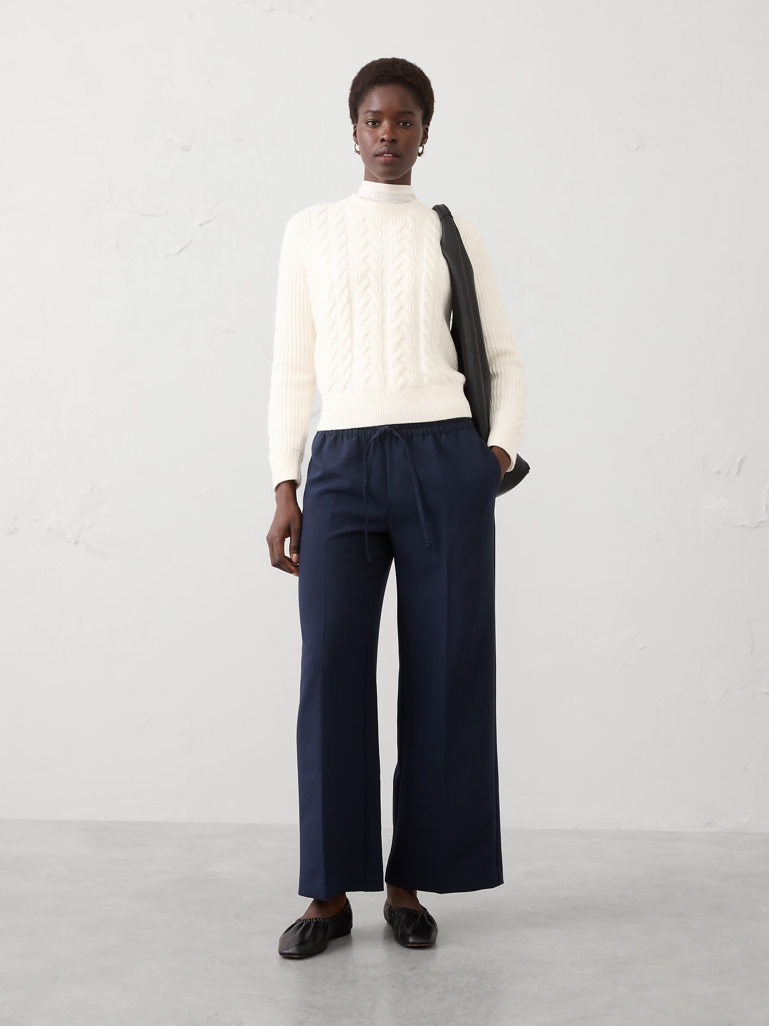 Image number 1 showing, Straight Mid-Rise Pull-On Pant