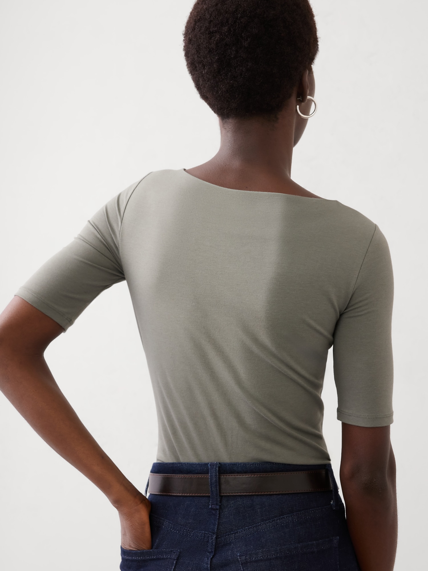 Image number 2 showing, Soft Stretch Elbow-Sleeve Top