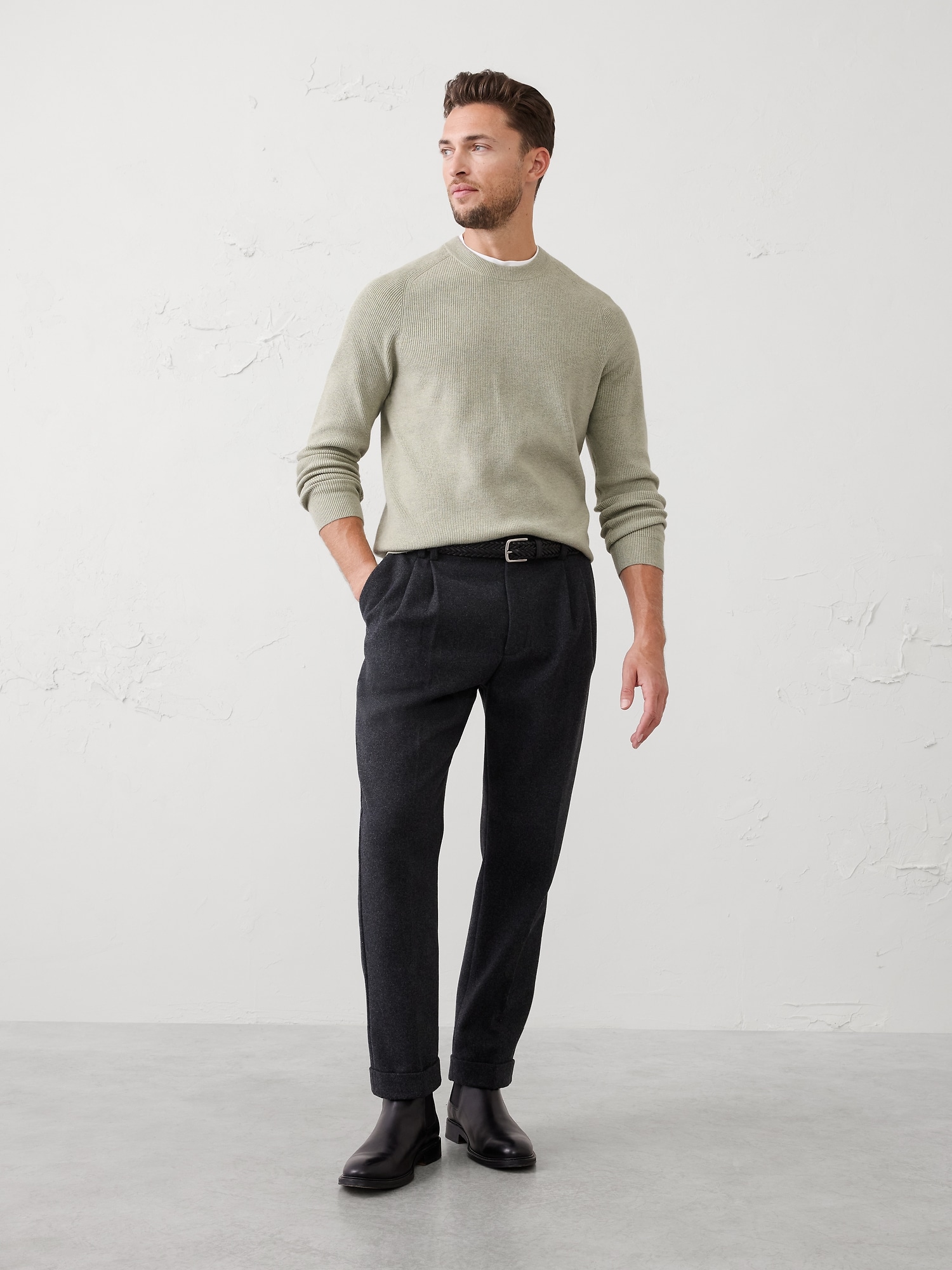 Cloud Soft Ribbed Sweater - Moss Green
