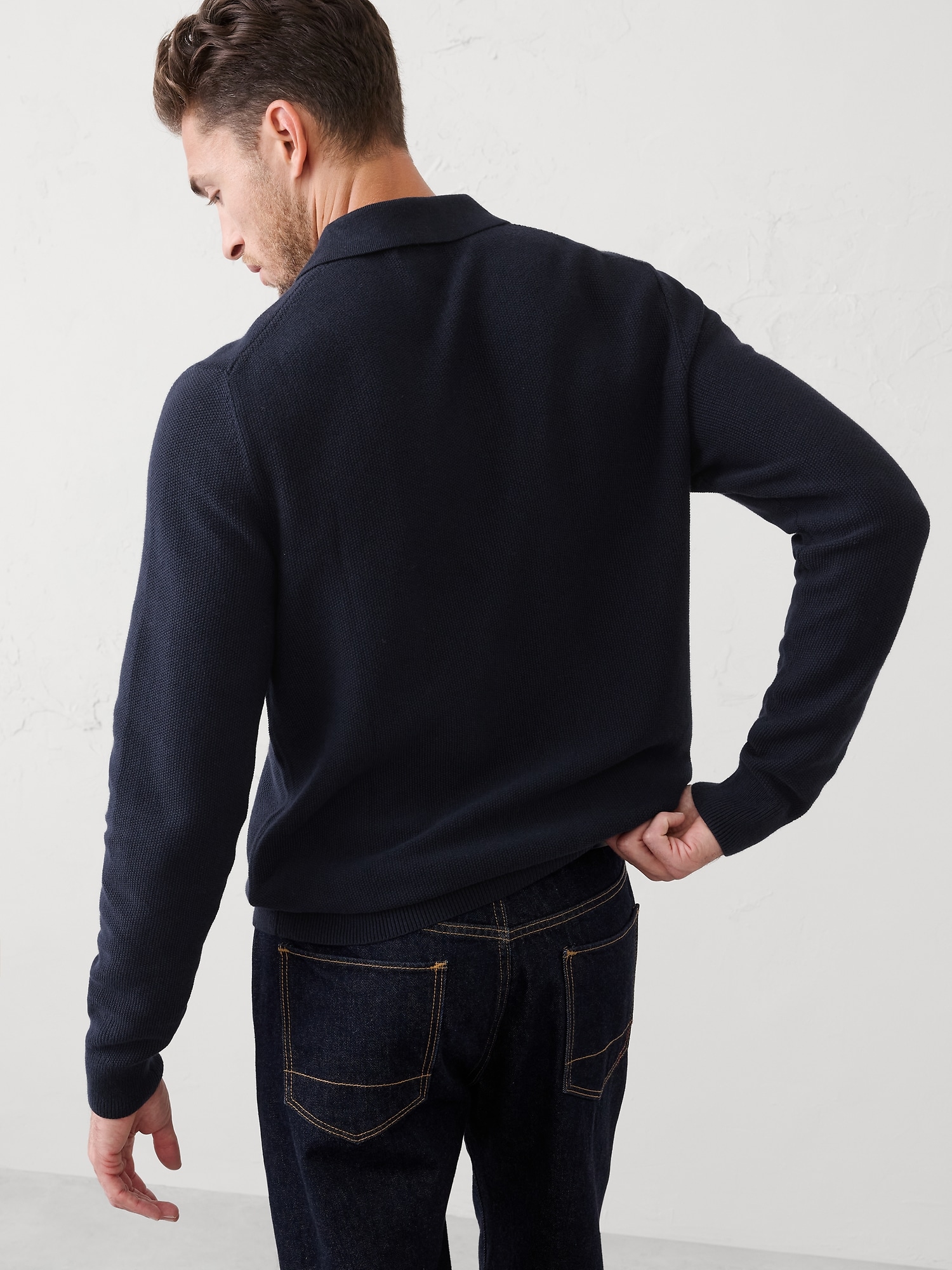 Image number 2 showing, Seed Stitch Sweater Polo