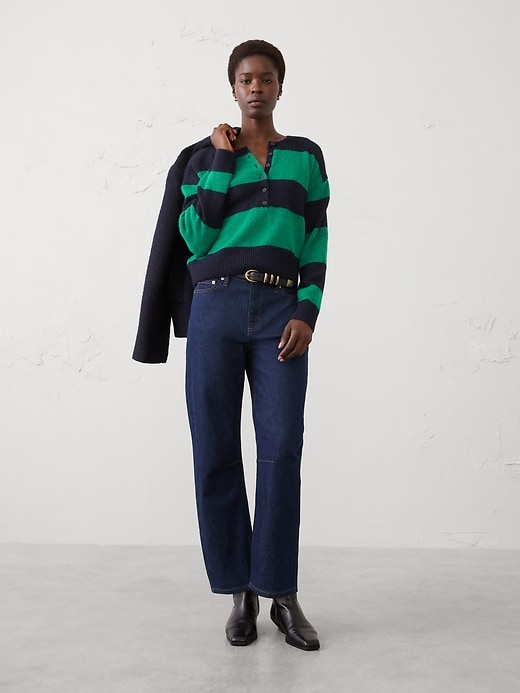 Henley Brushed Pullover Sweater