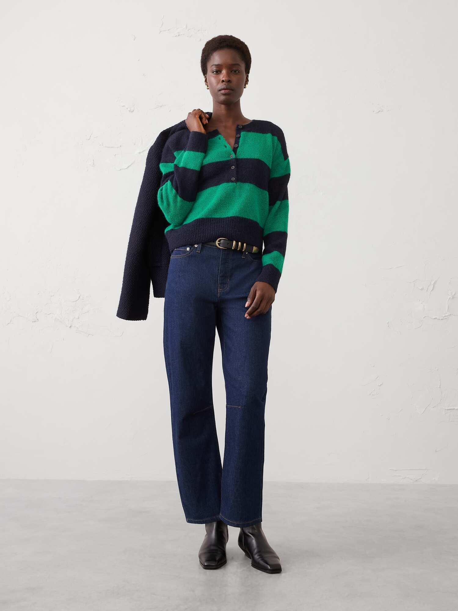 Image number 3 showing, Henley Brushed Pullover Sweater