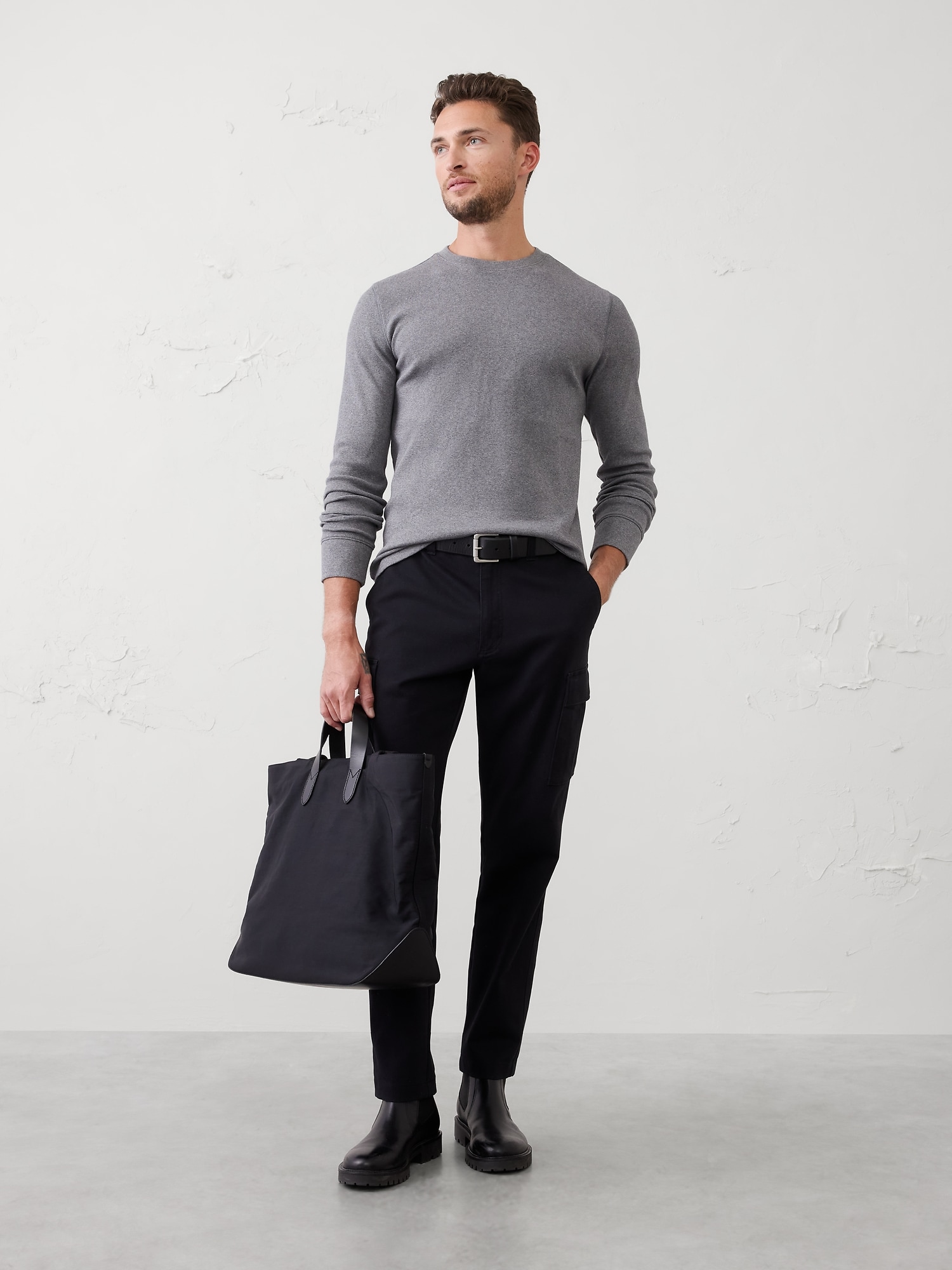 Standard-Fit Mini Ribbed Pullover Top