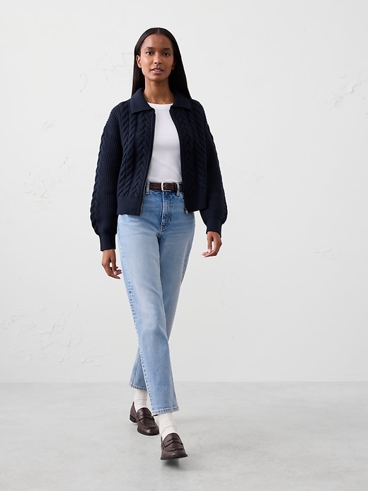 Boucle Bomber Sweater Jacket