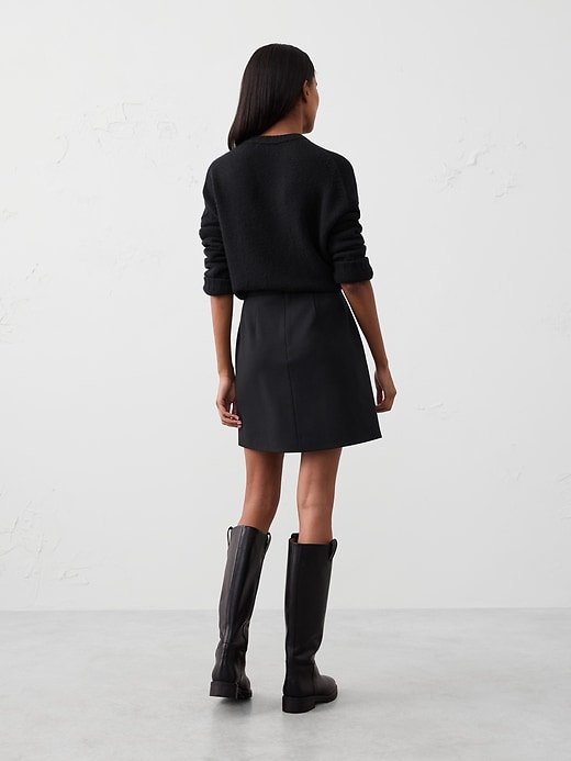 Ponte Slit Mini Skirt