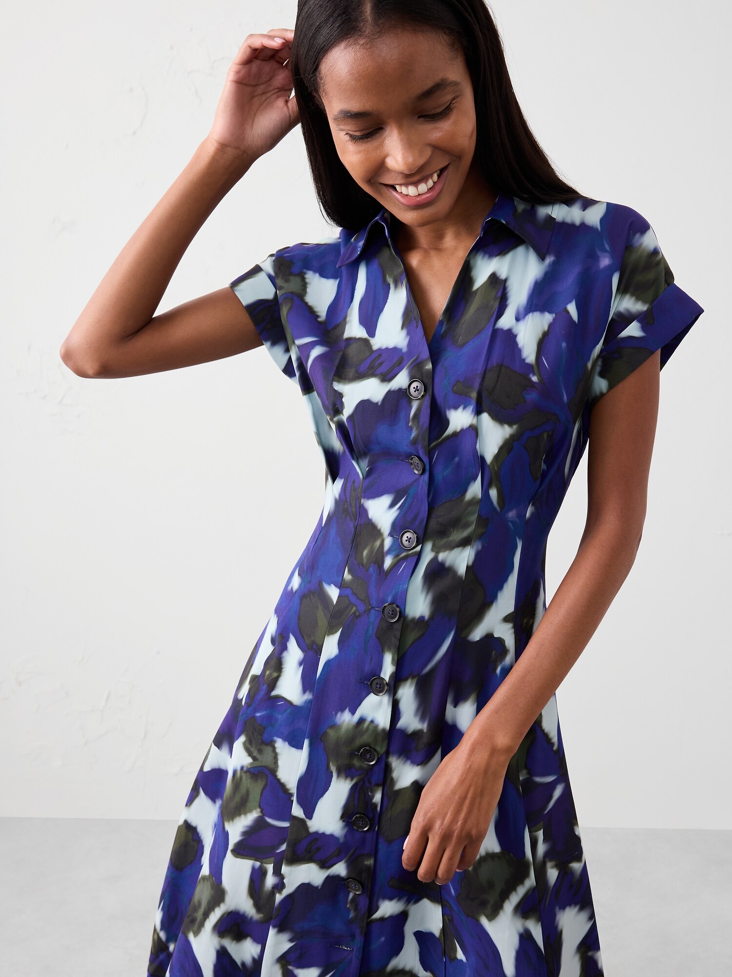 Image number 3 showing, Twill Midi Shirtdress