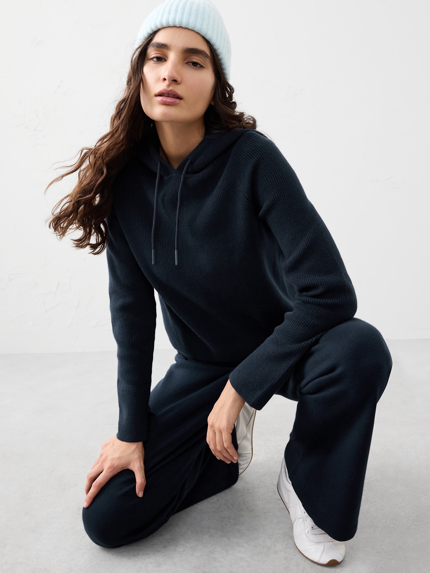 Ribbed Sweater Hoodie