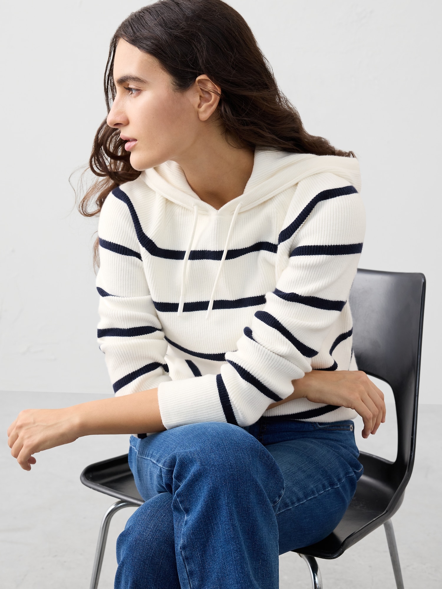 Image number 1 showing, Ribbed Sweater Hoodie