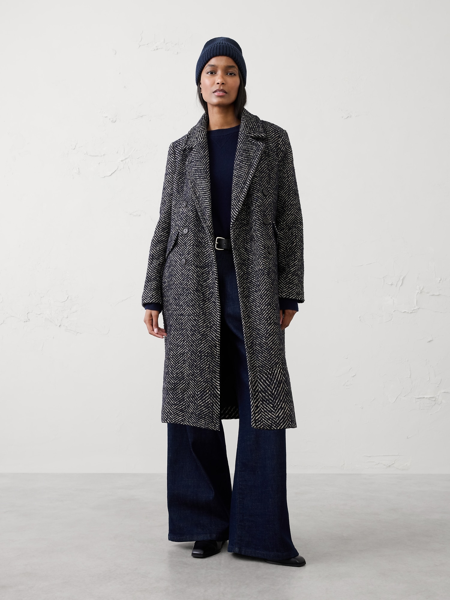 Timeless Topcoat - Midnight Herringbone