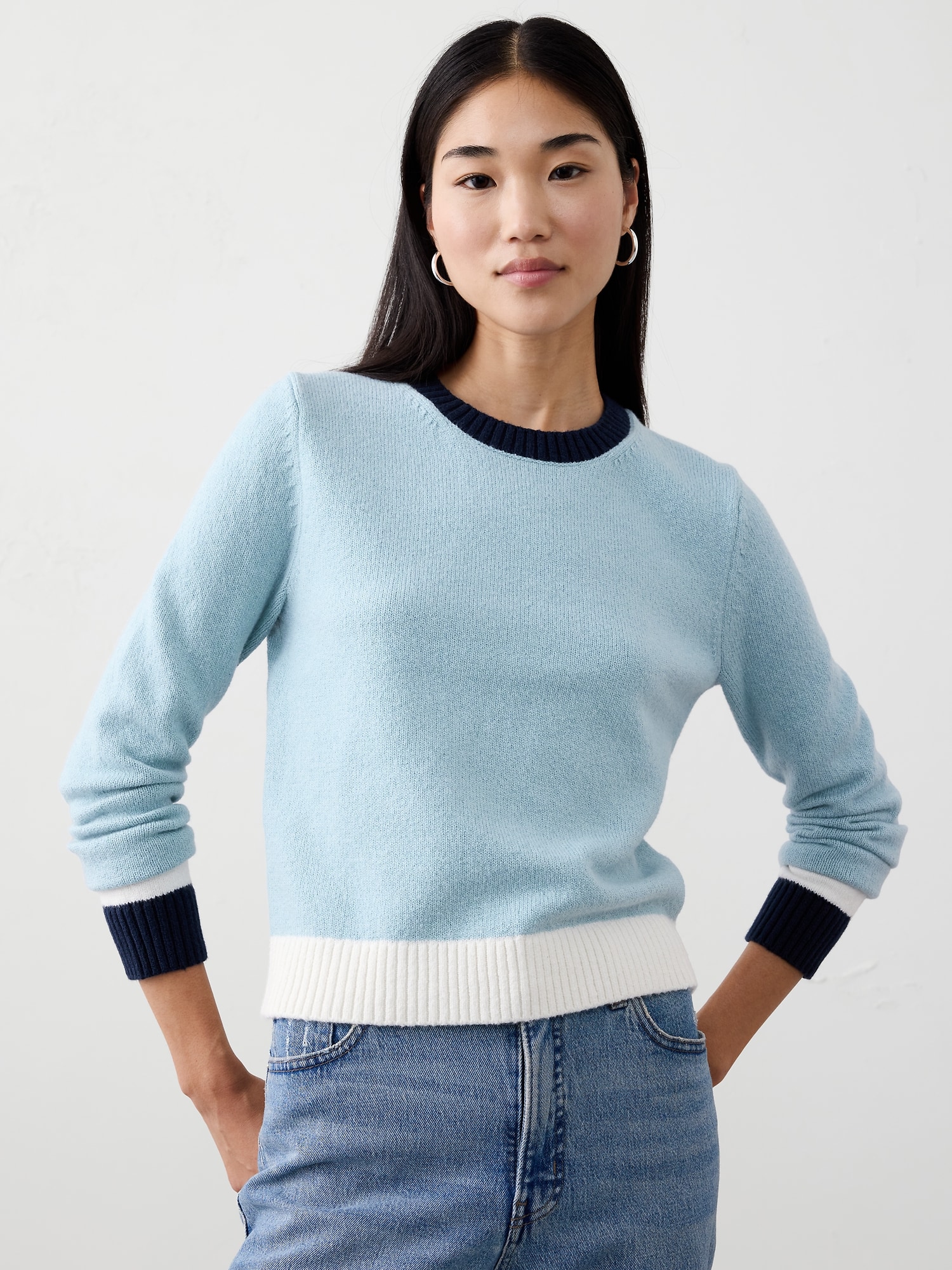 Image number 1 showing, Color Blocked Pullover Sweater