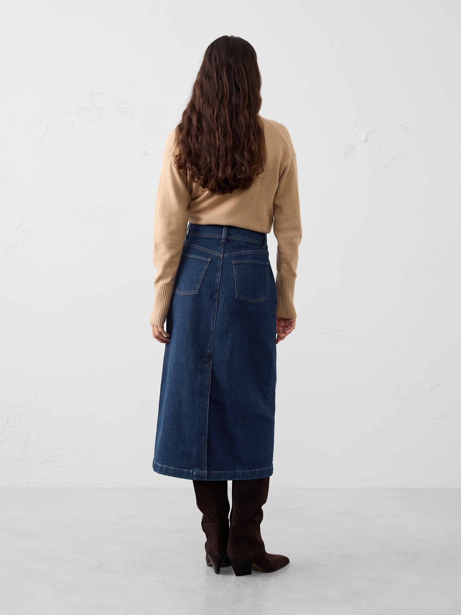 Image number 2 showing, Denim Pleated Maxi Skirt