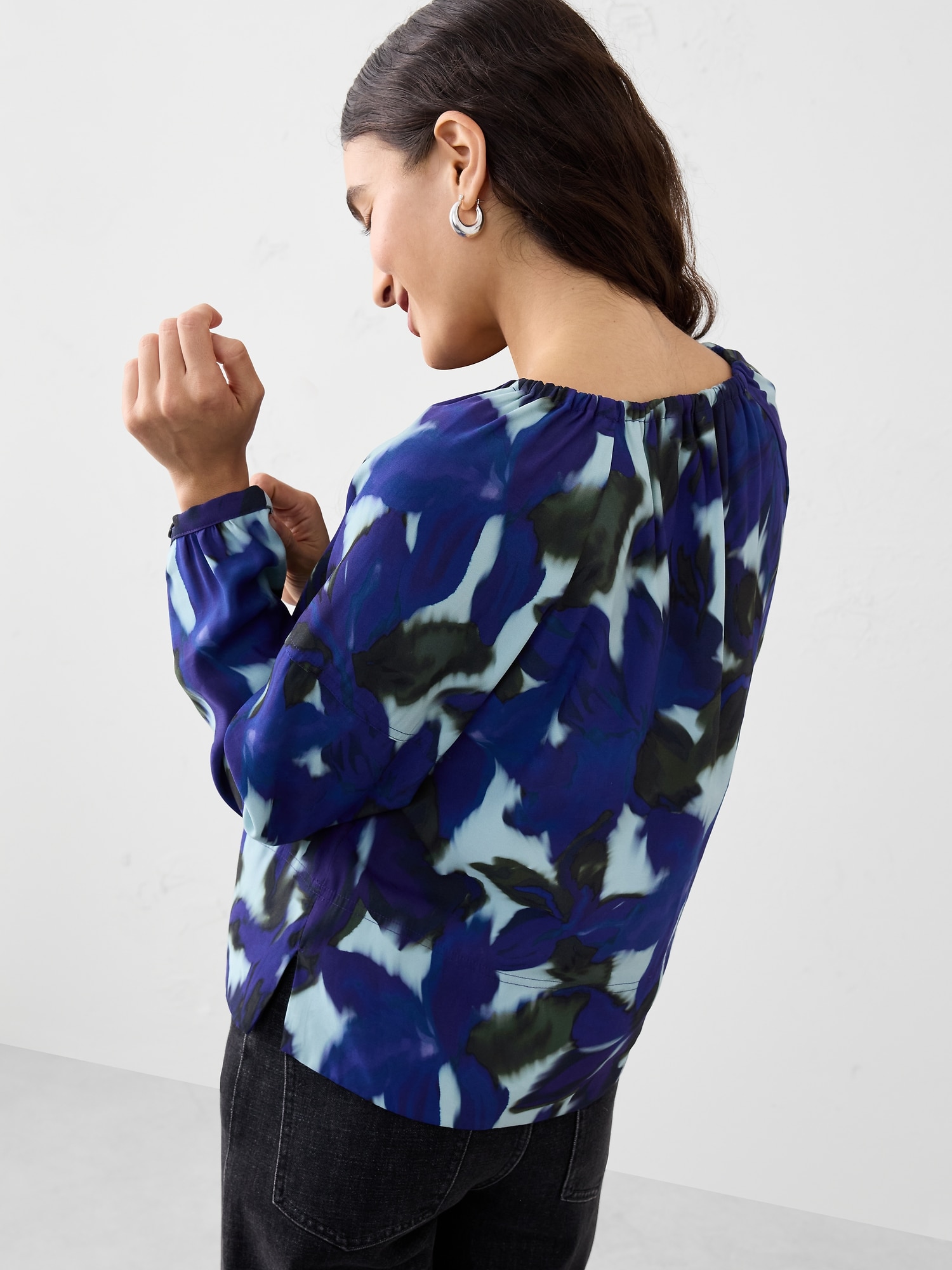 Image number 2 showing, Twill Shirred Popover Shirt