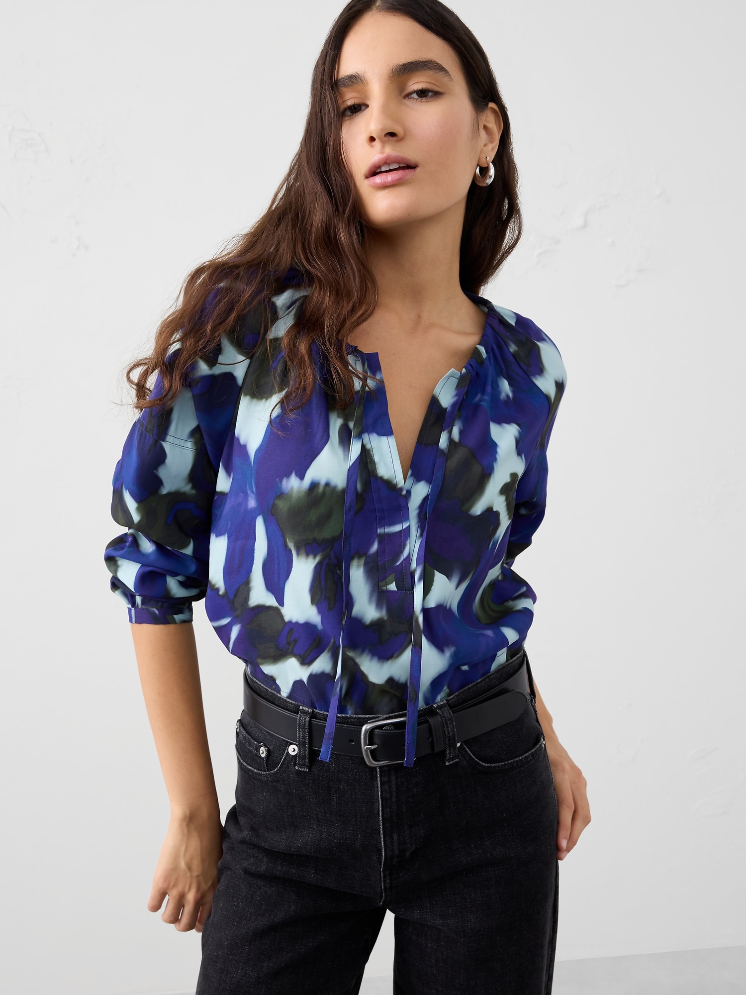 Image number 3 showing, Twill Shirred Popover Shirt