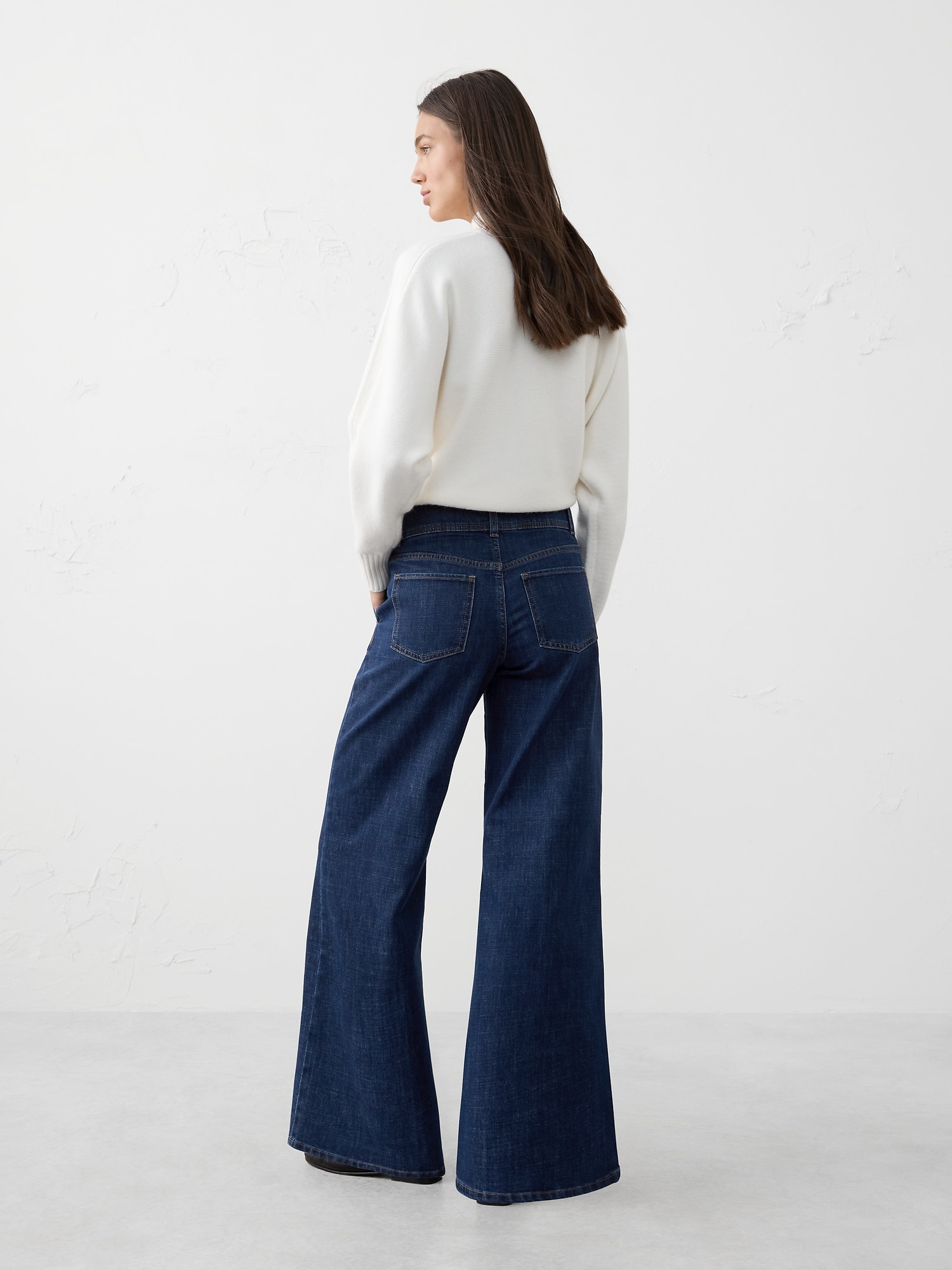 Image number 5 showing, Wide-Leg High-Rise Darted Trouser Jean