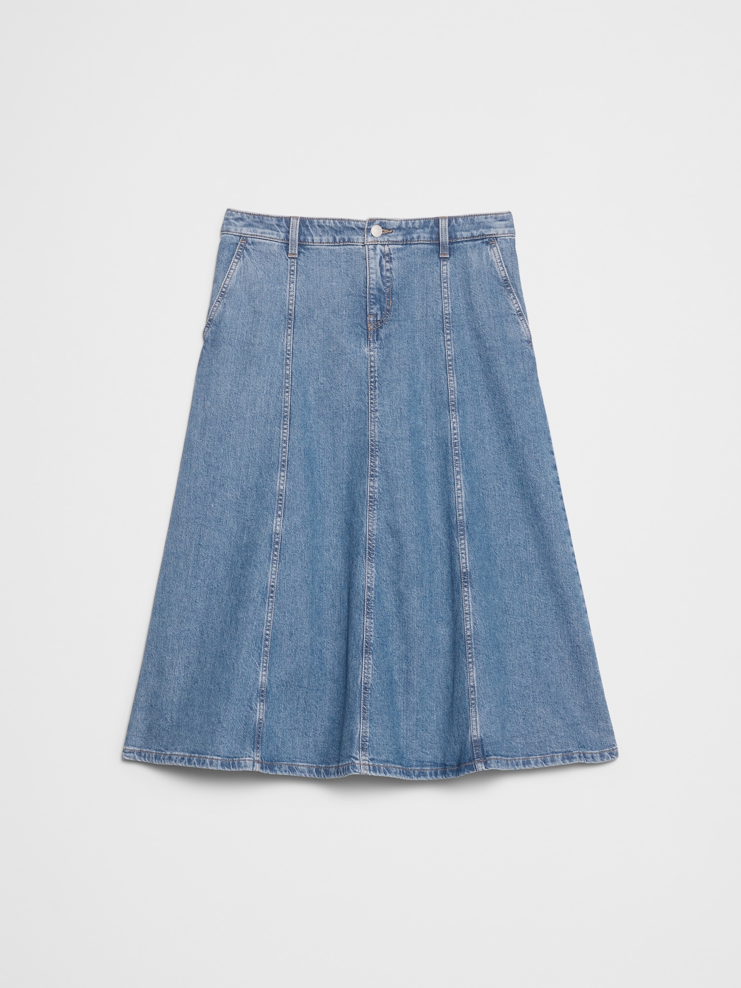 Image number 4 showing, Denim Flared Midi Skirt