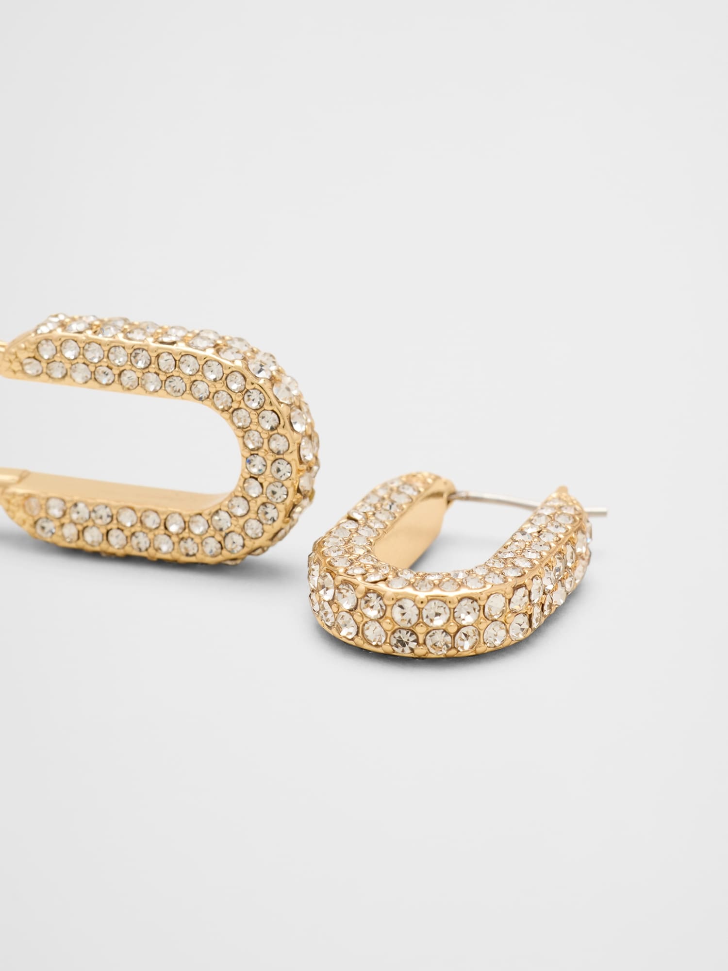 Image number 2 showing, Pave Horseshoe Hoop Earrings
