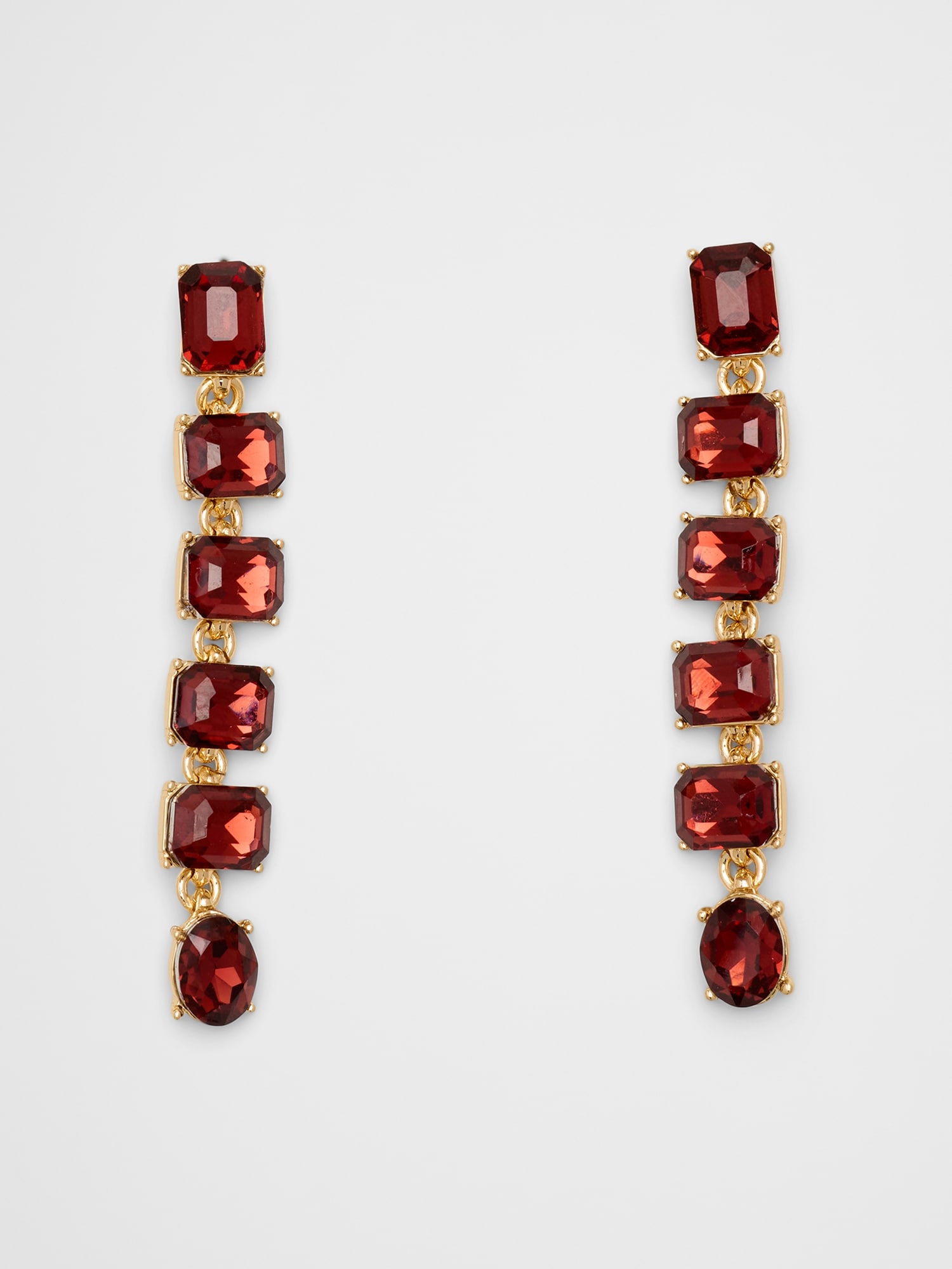 Glass Rectangle Drop Earrings