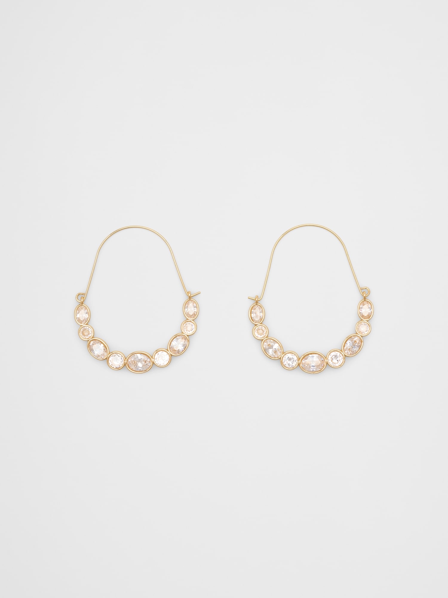 Shine Oval Wire Hoop Earrings