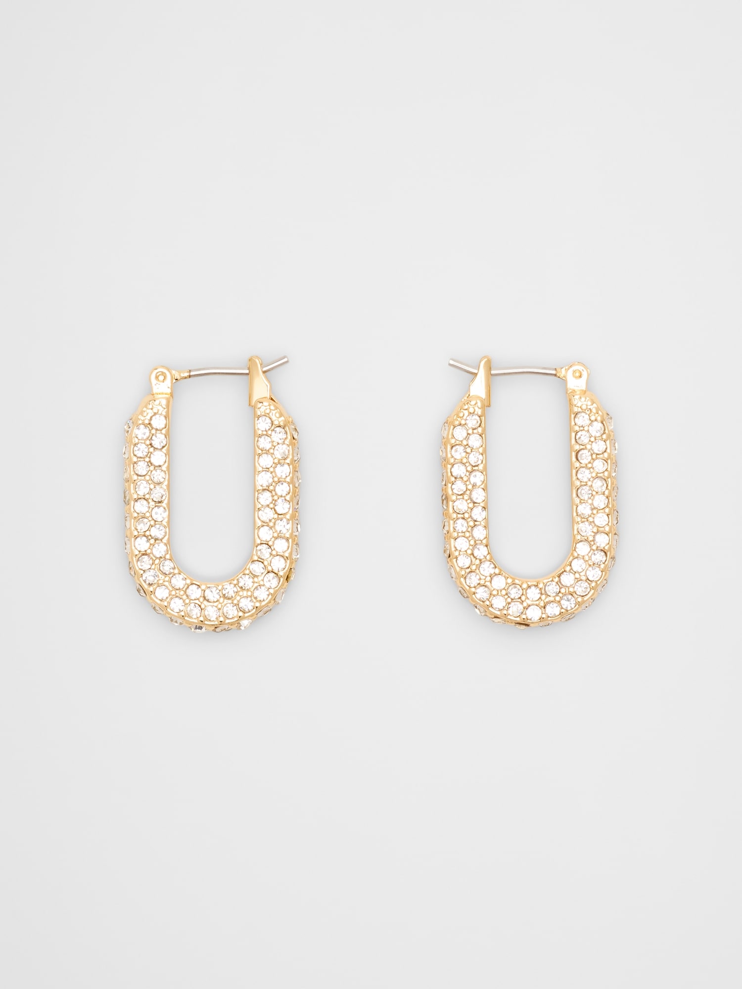 Pave Horseshoe Hoop Earrings