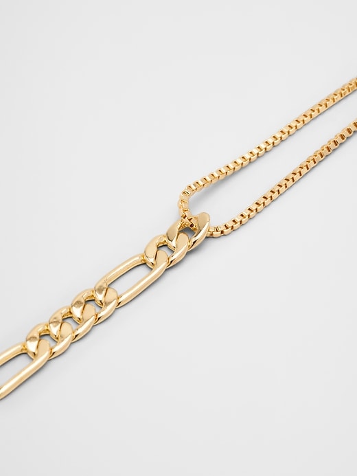 Half Chain Double Box Link Necklace