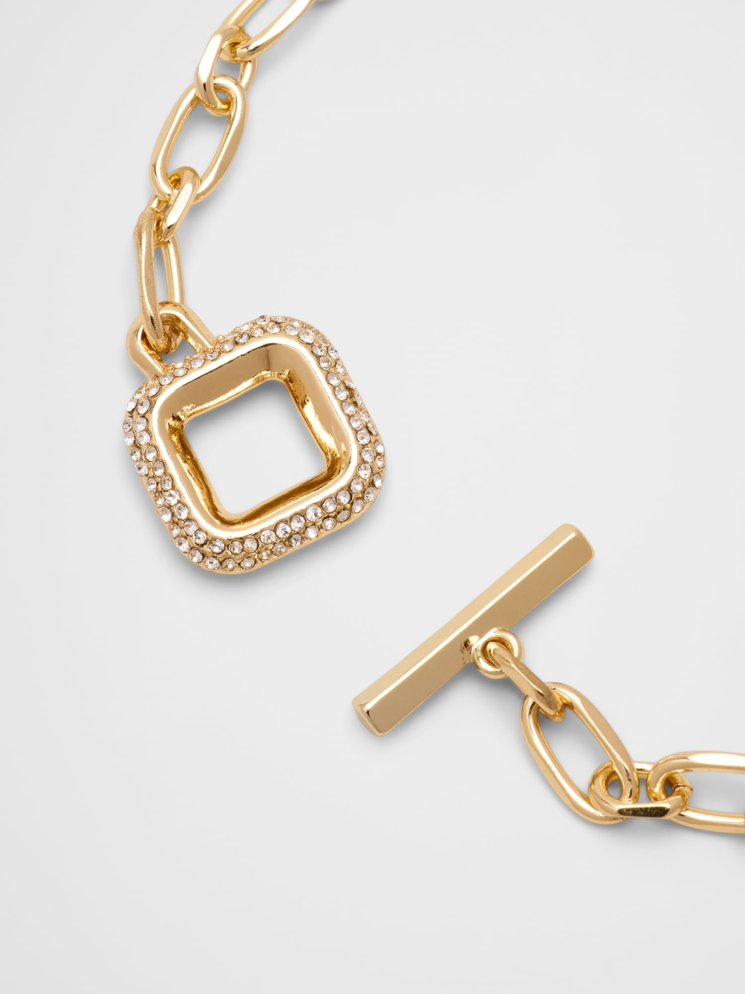 Image number 2 showing, Pave Square Chain Toggle Necklace