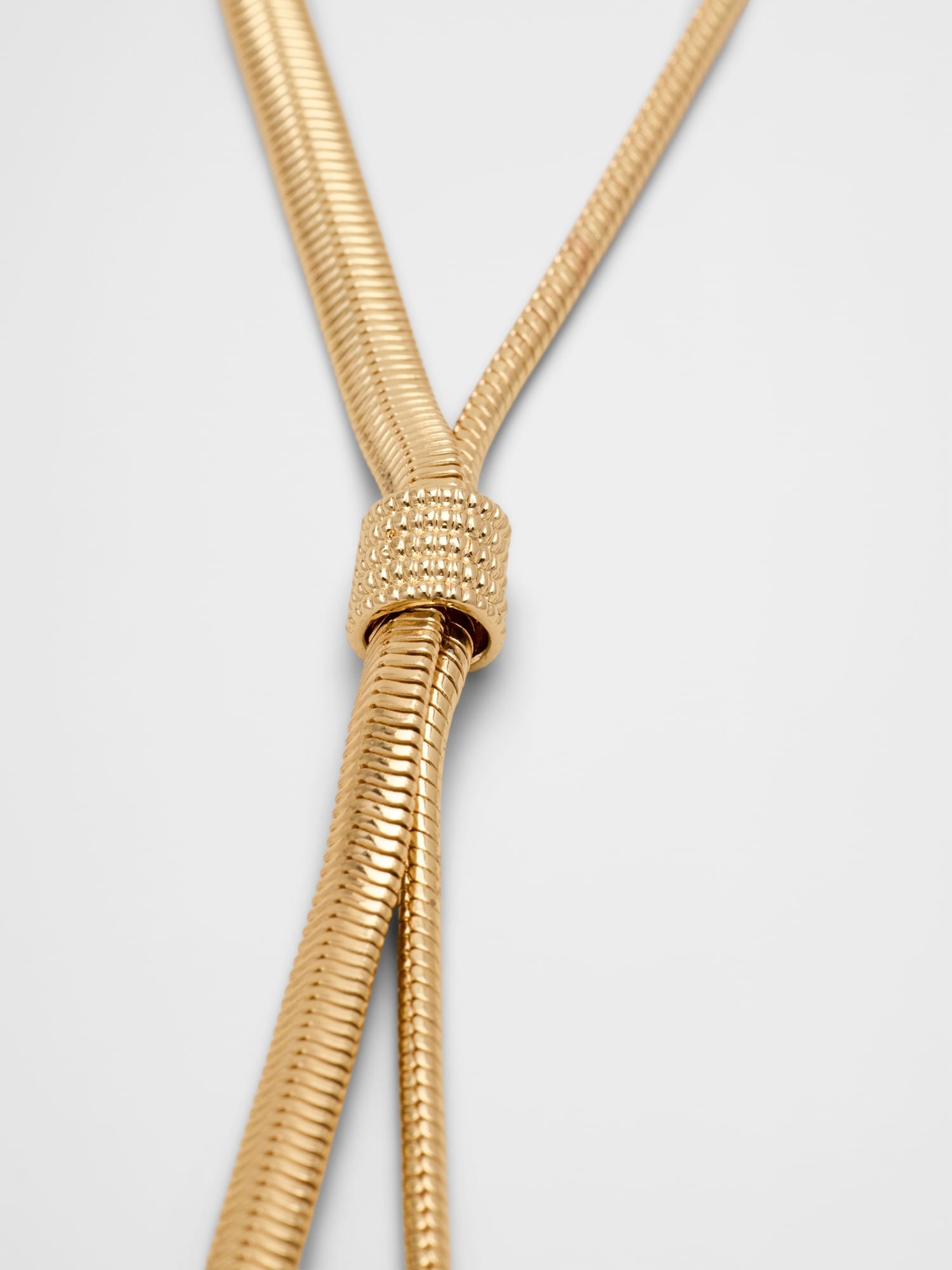 Image number 2 showing, Knot Herringbone Snake Chain Lariat Necklace