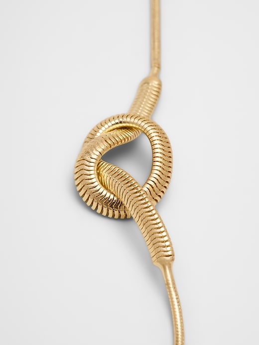 Knot Herringbone Snake Chain Necklace