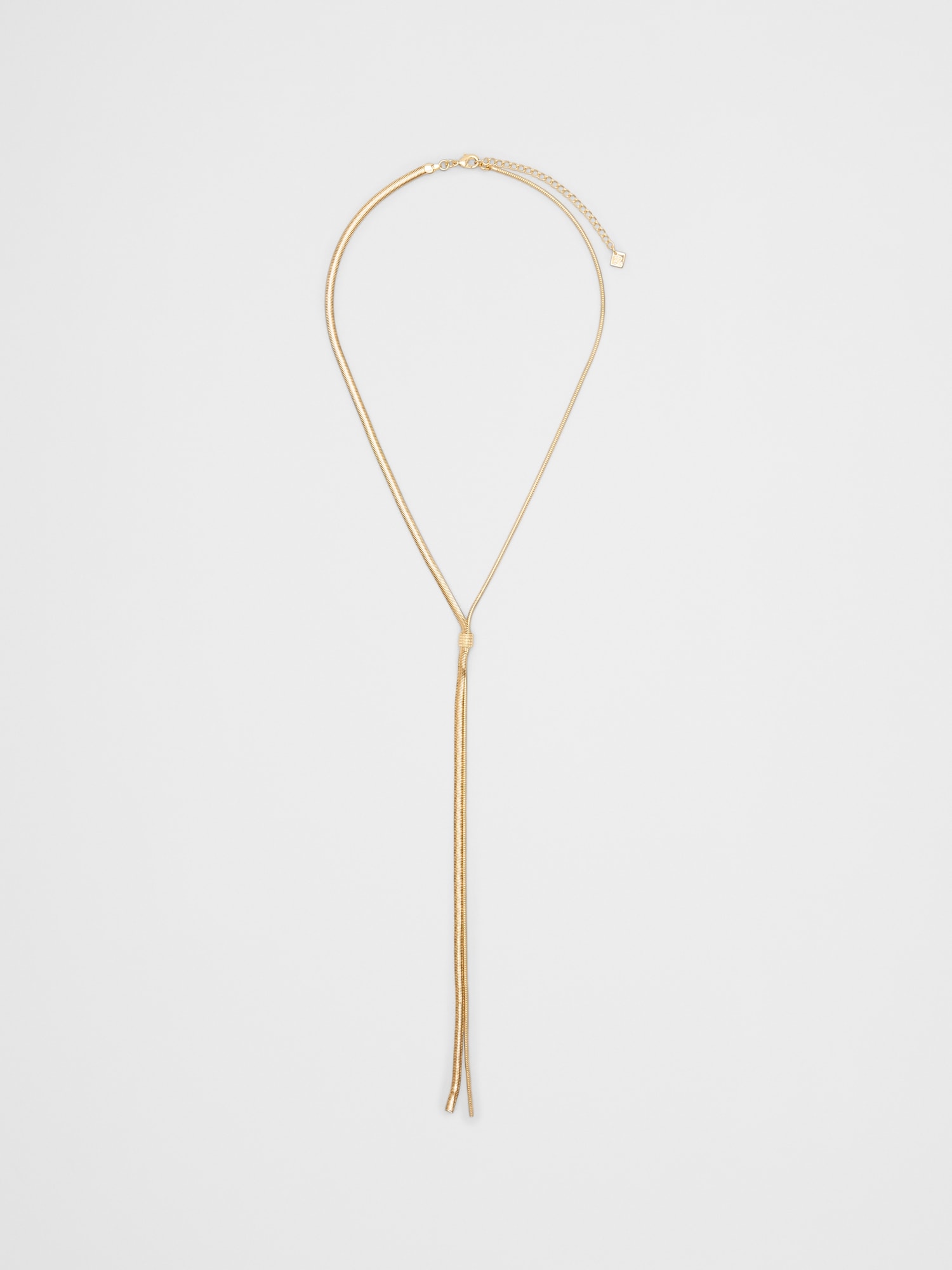 Knot Herringbone Snake Chain Lariat Necklace