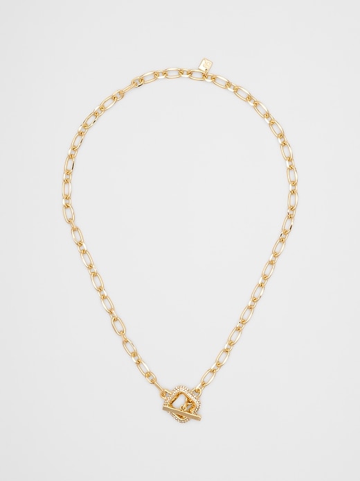 Half Chain Double Box Link Necklace