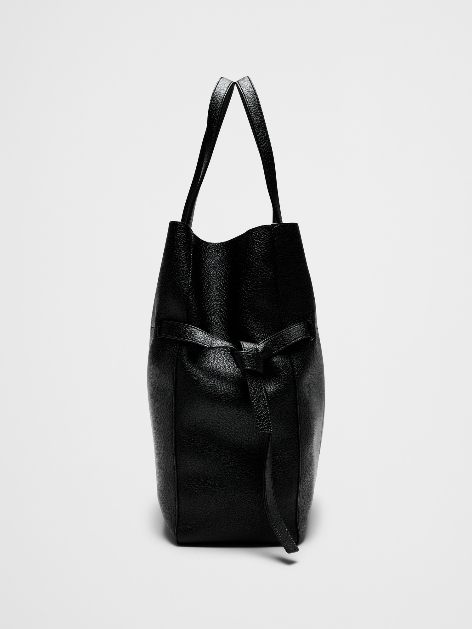 Vegan Leather Tie-Side Tote