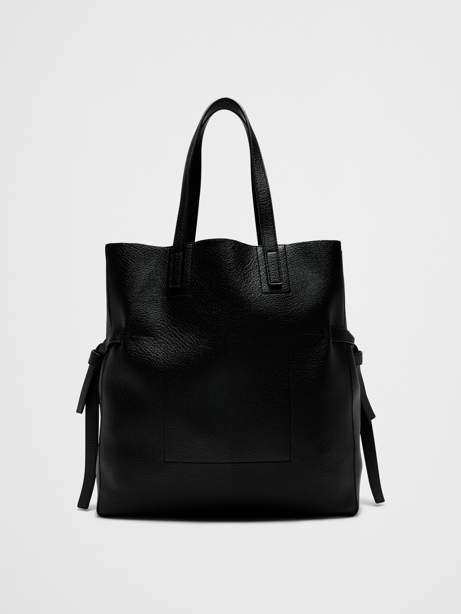 Vegan Leather Tie-Side Tote