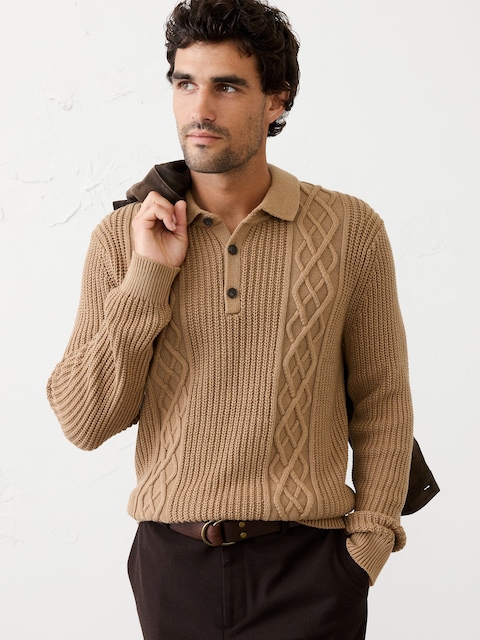 Cable Sweater Polo