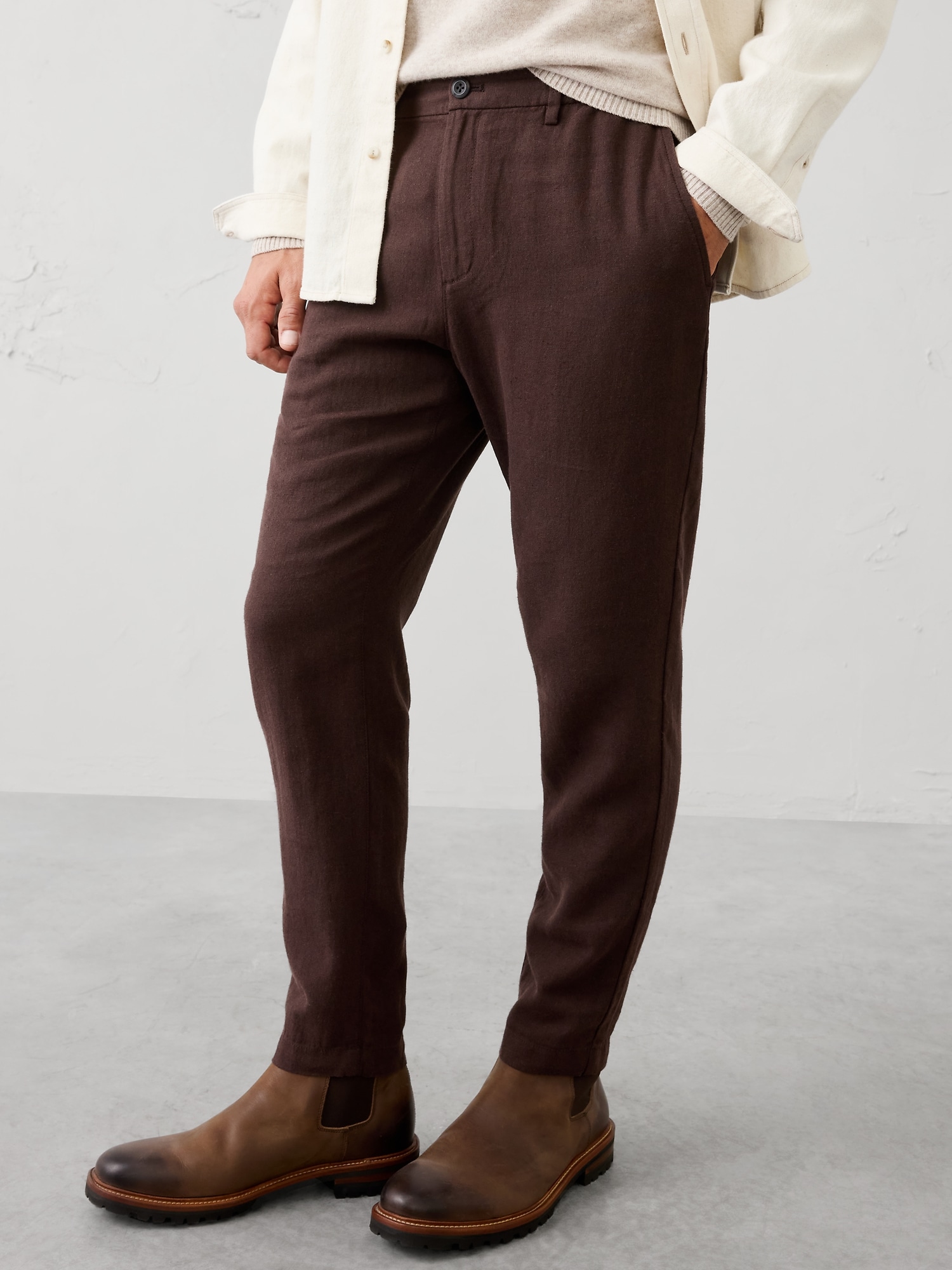 Image number 3 showing, Athletic-Fit Linen-Blend Pant