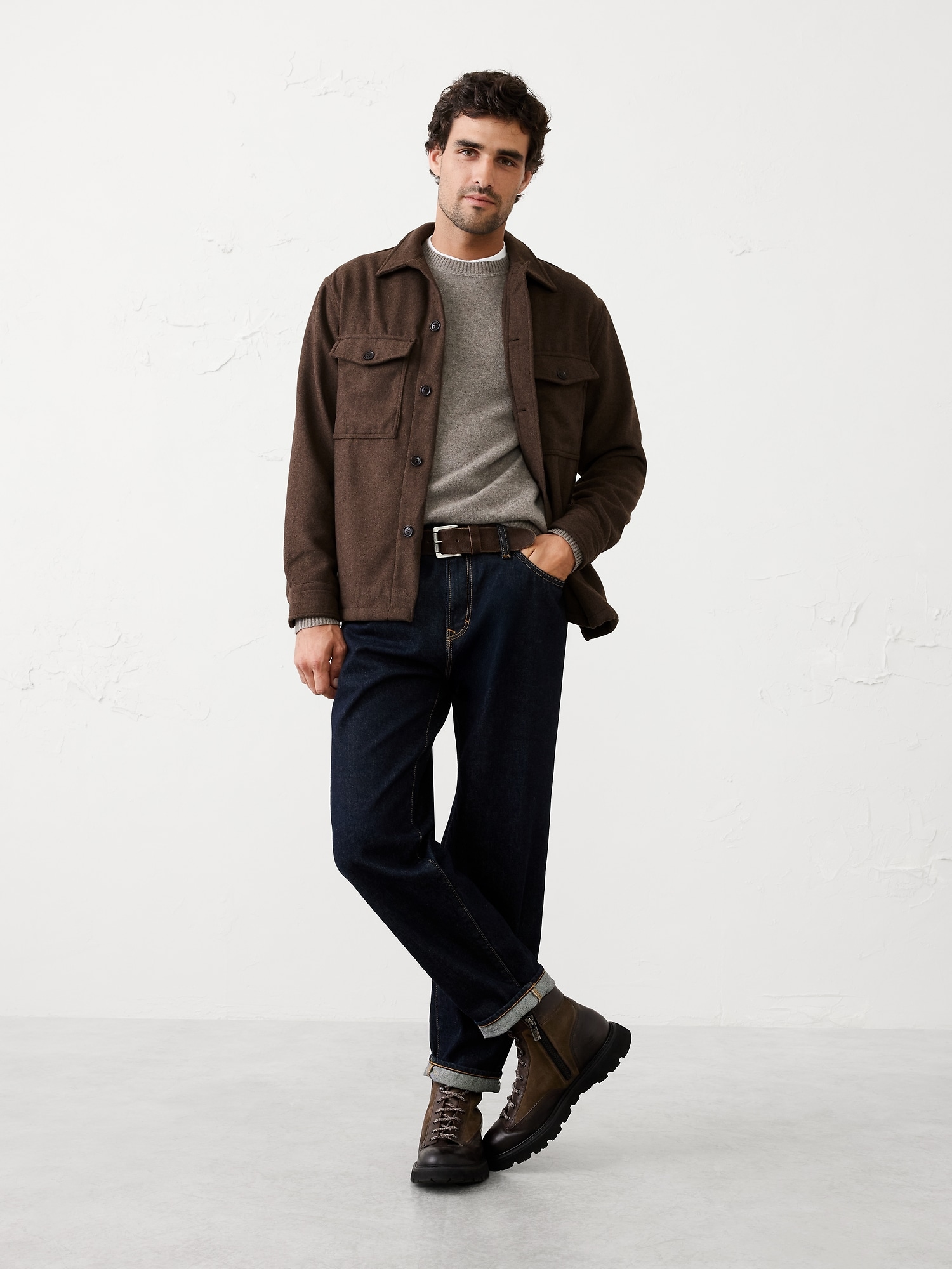 Relaxed-Fit Overshirt - Dark Oak