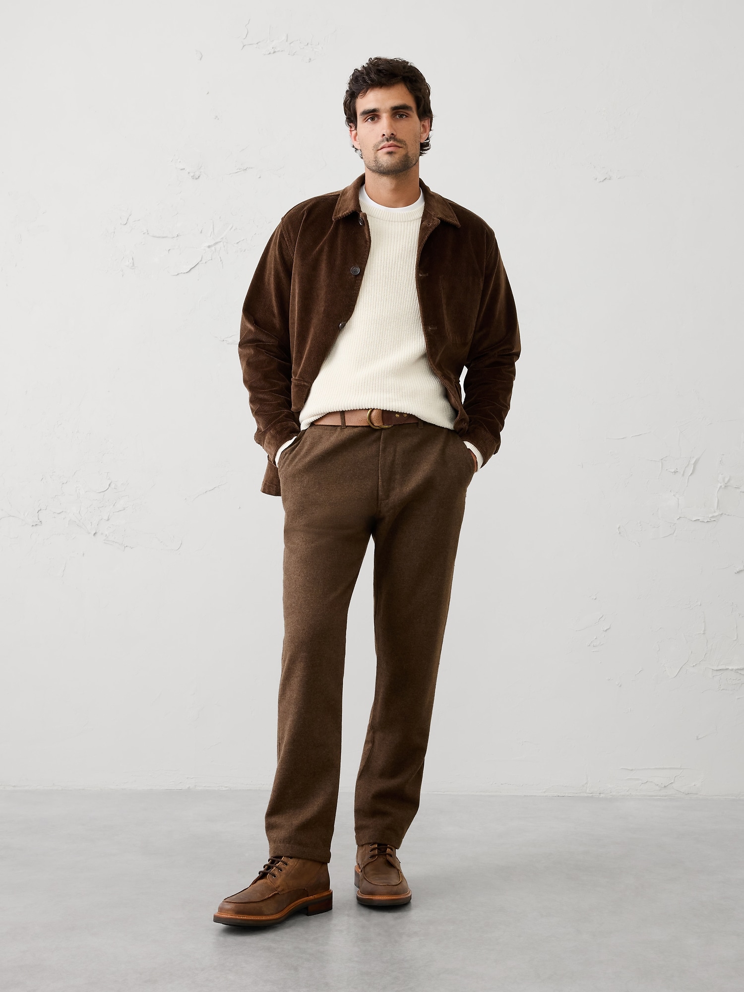Slim-Fit Brushed Pant - French Roast