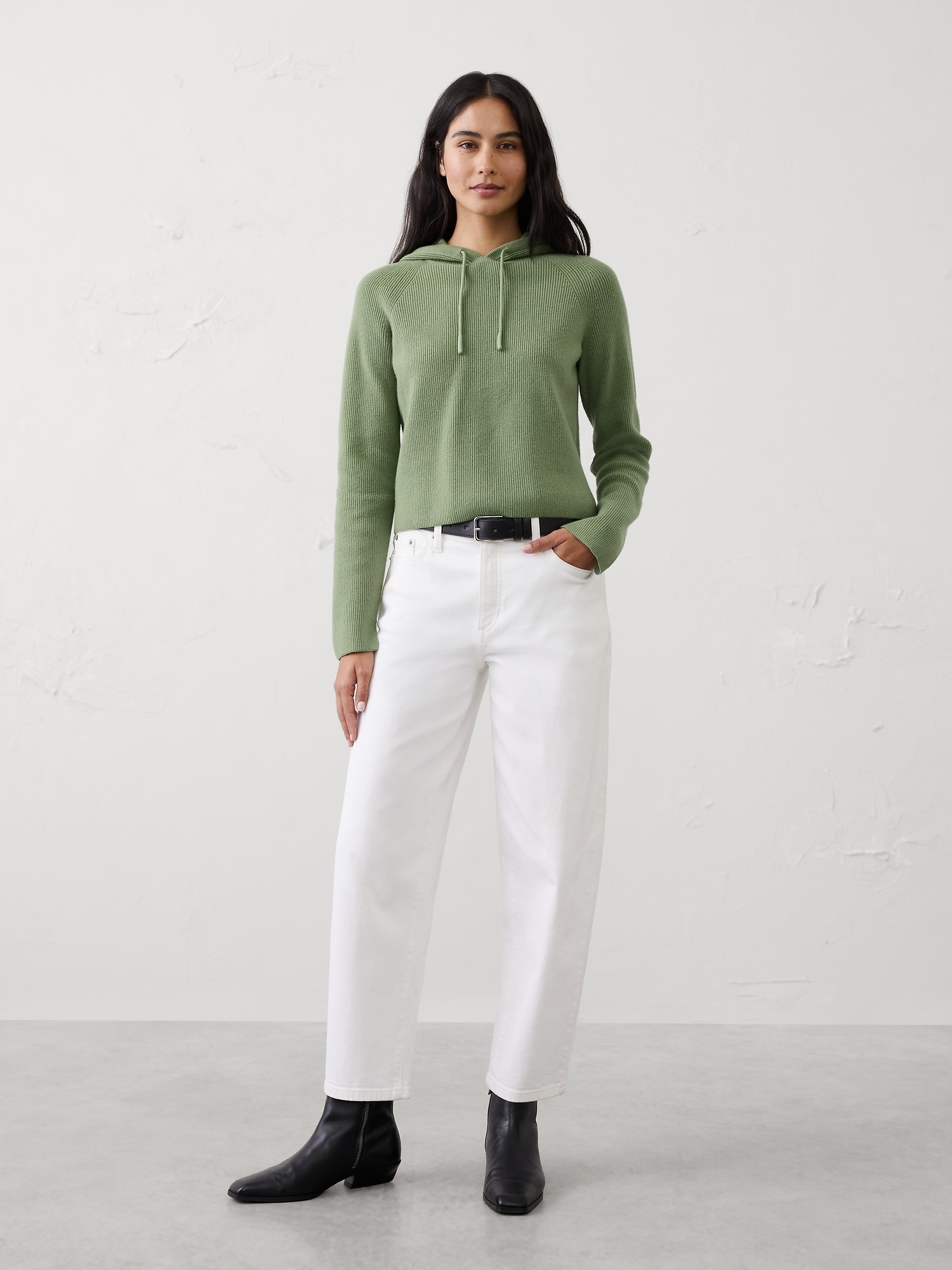 Ribbed Sweater Hoodie