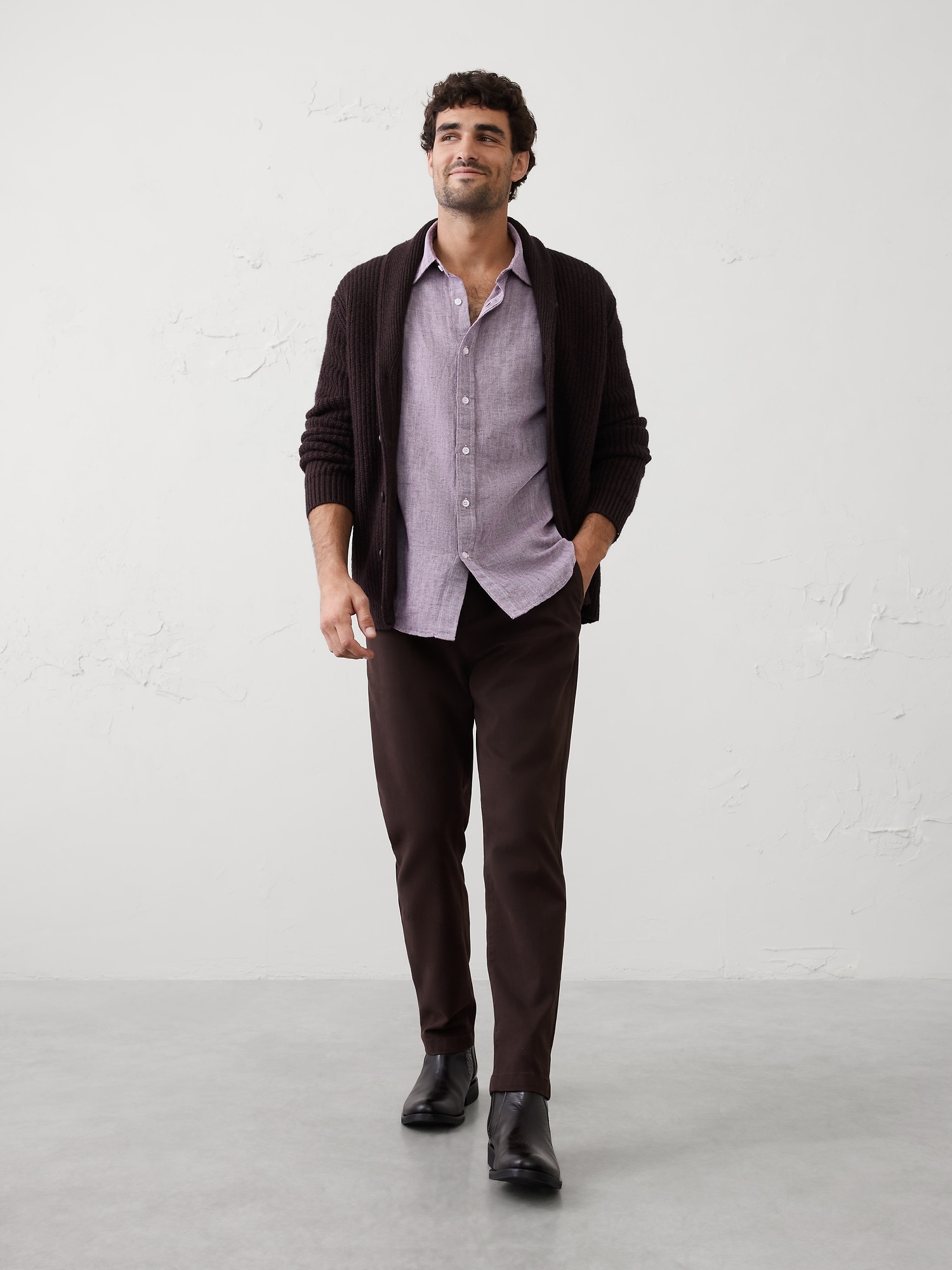 Image number 3 showing, Slim-Fit Linen-Blend Shirt