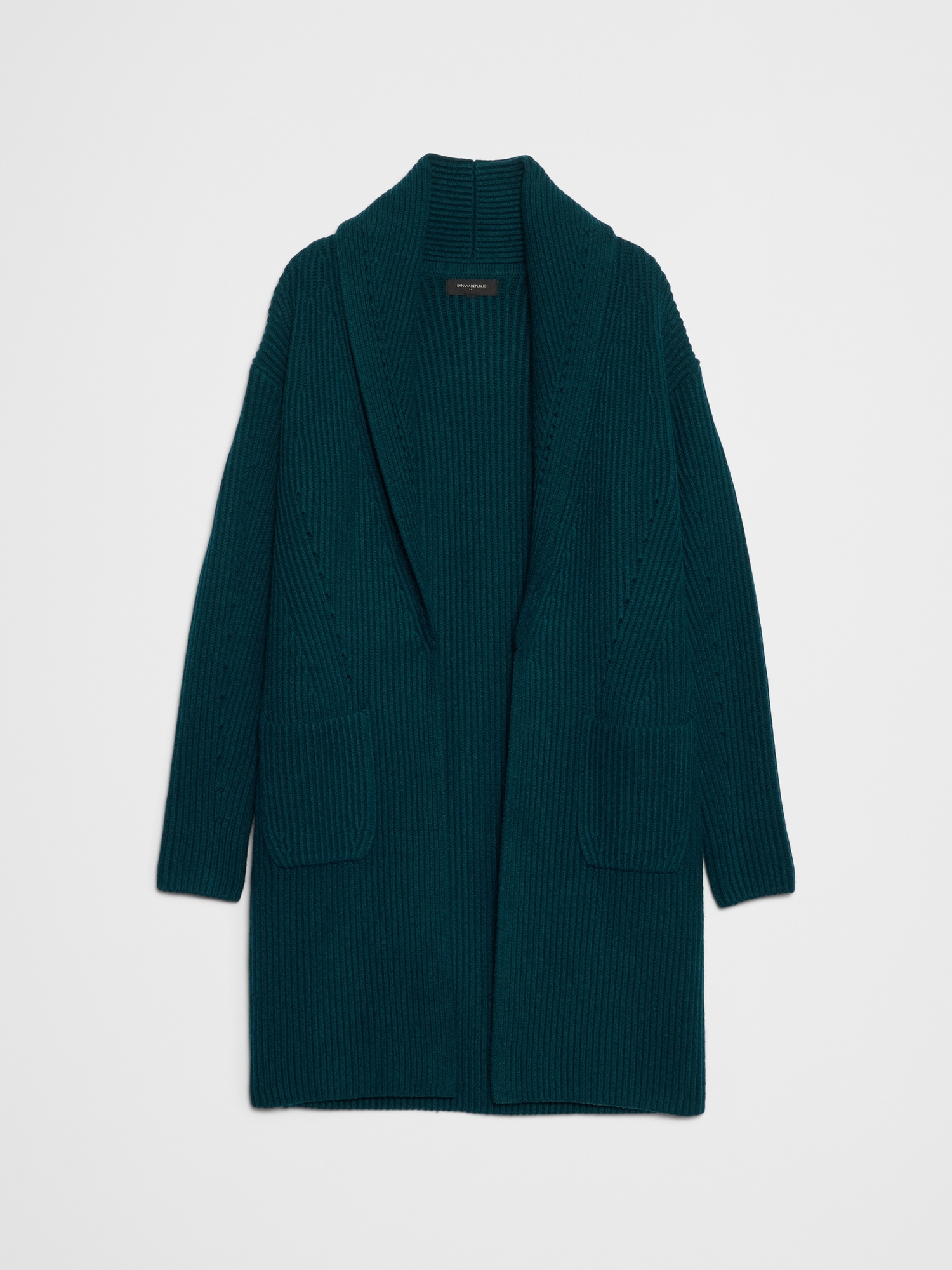 Image number 4 showing, Oversized Ribbed Shawl-Neck Sweater Coat