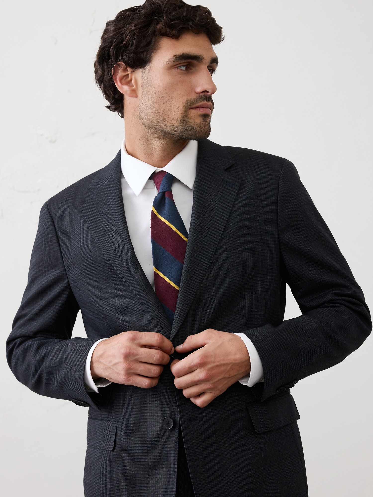 Image number 3 showing, Tailored-Fit Glen Plaid Jacket