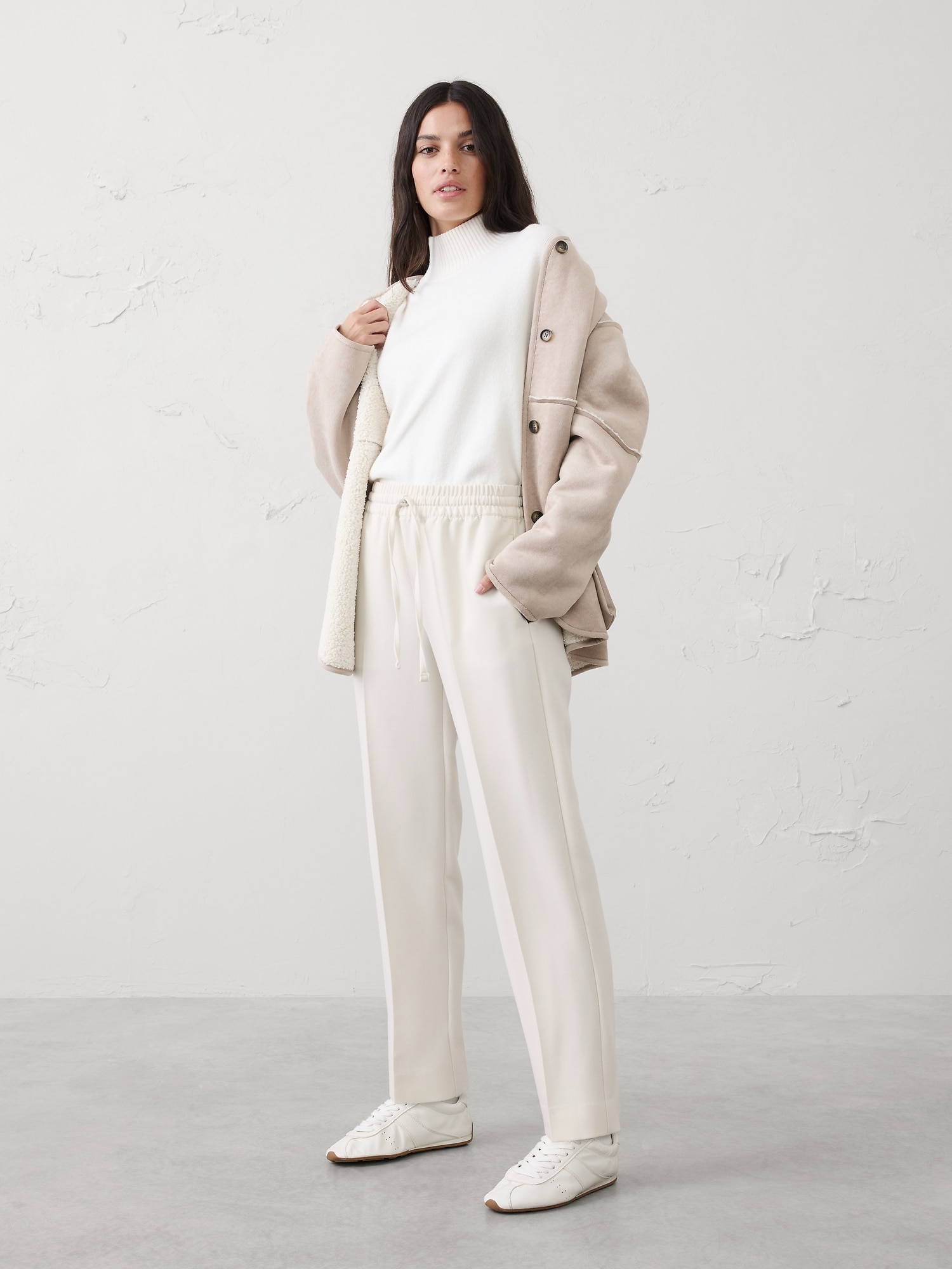 Tapered High-Rise Pull-On Pant - Transition Cream