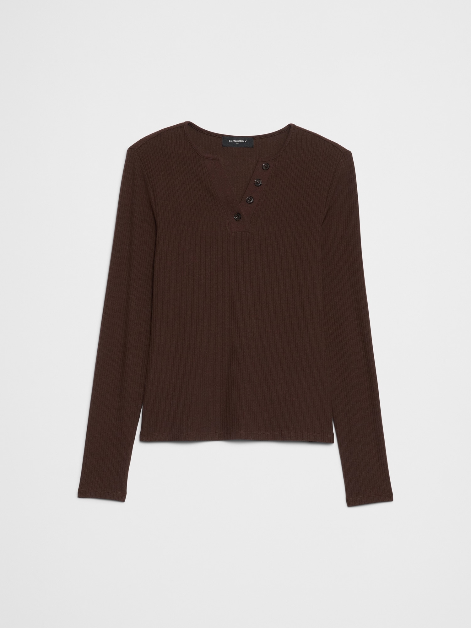 Image number 4 showing, Brushed Ribbed Henley T-Shirt