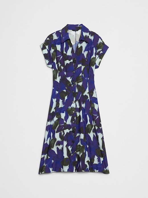 banana republic blue floral dress Lula Gathered Bust Midi Dress Blue main image 1