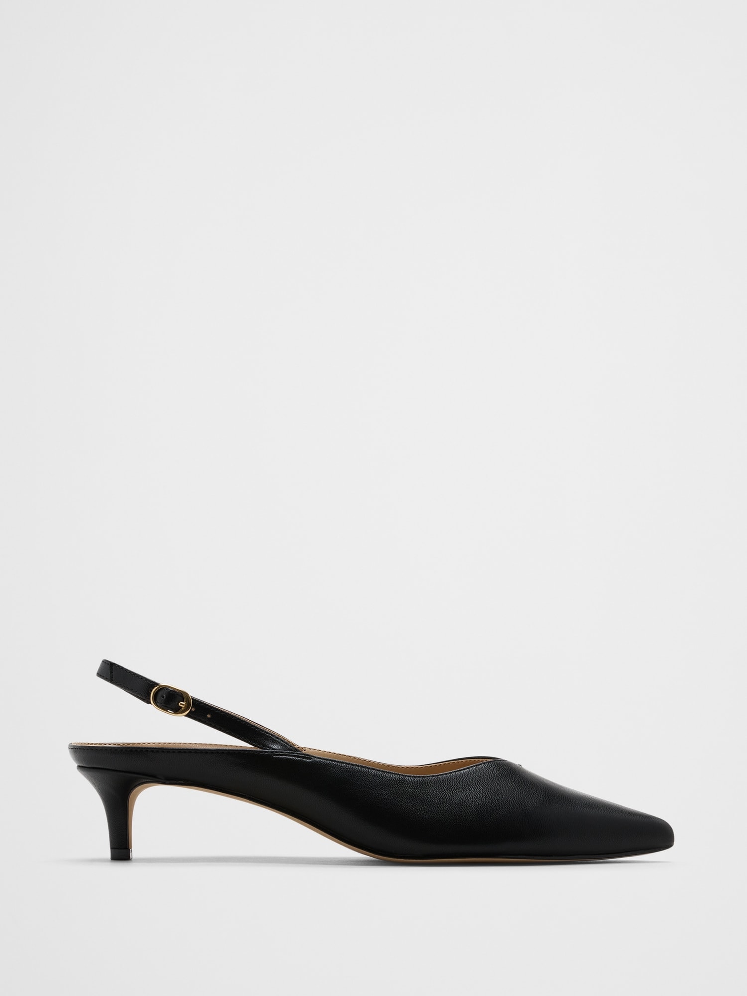 Slingback Kitten Heel Mule - Black