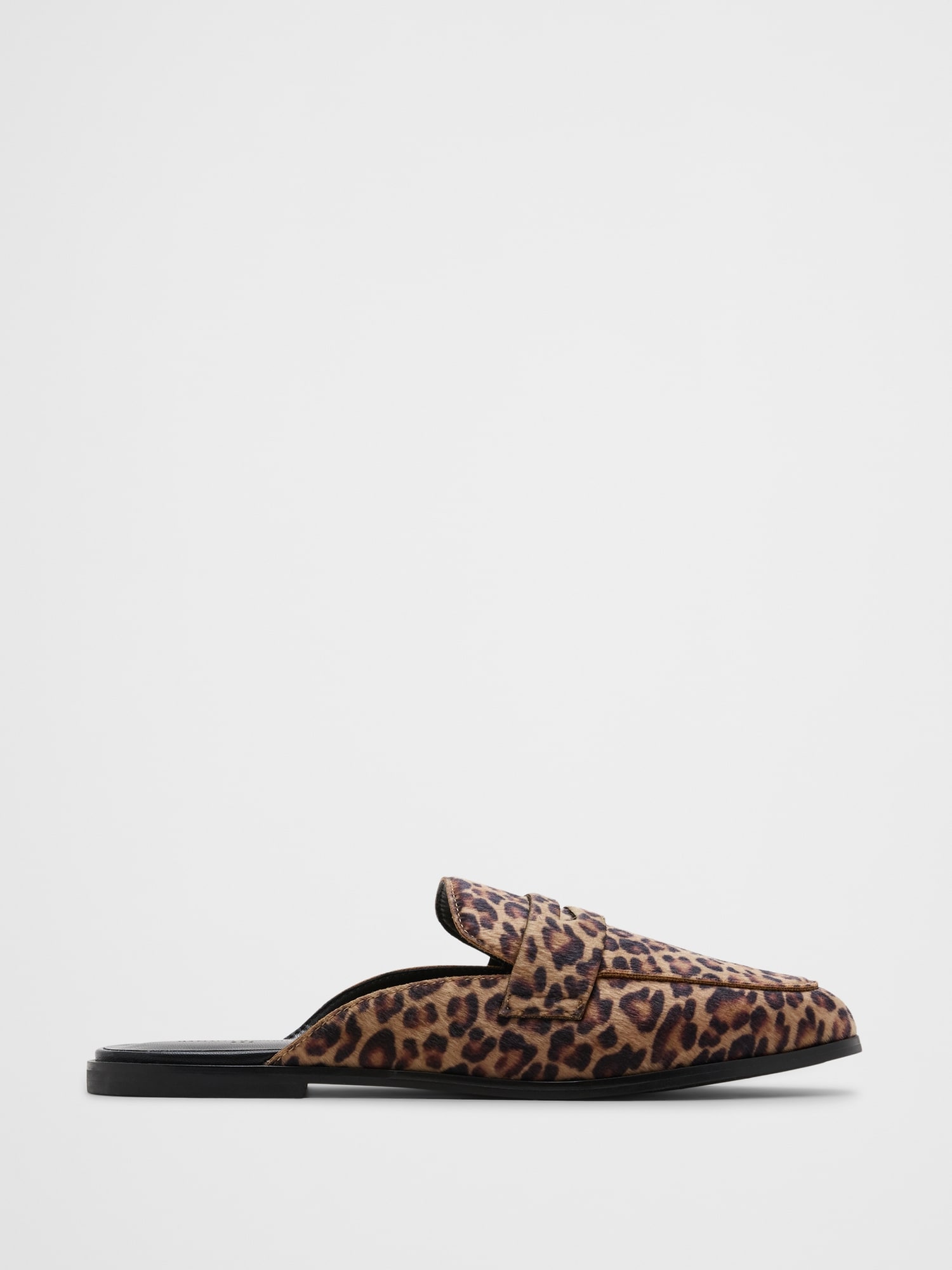Vegan Leather Loafer Mule - Leopard