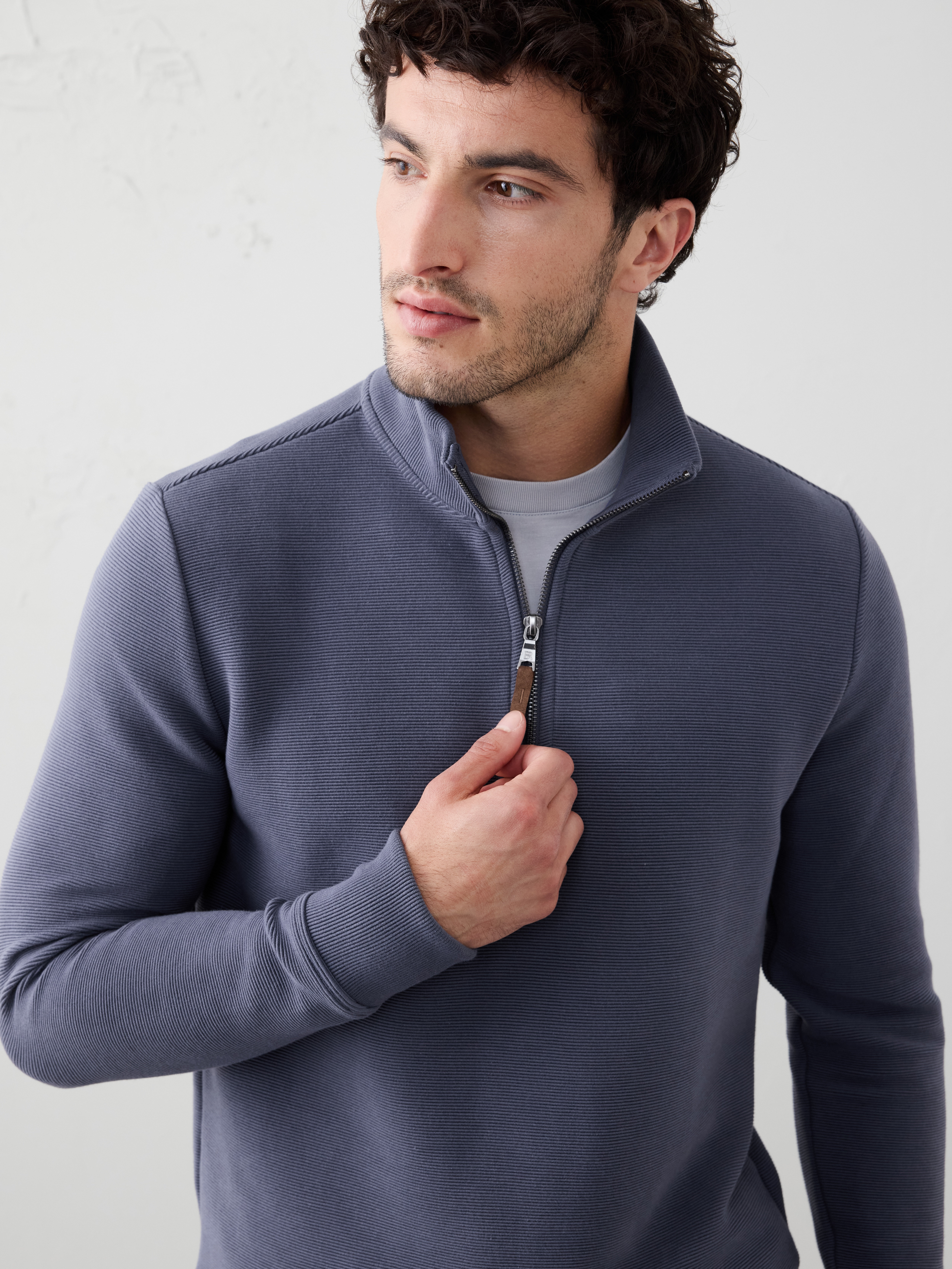 Knit Mock-Neck Half-Zip Sweatshirt | Banana Republic Factory